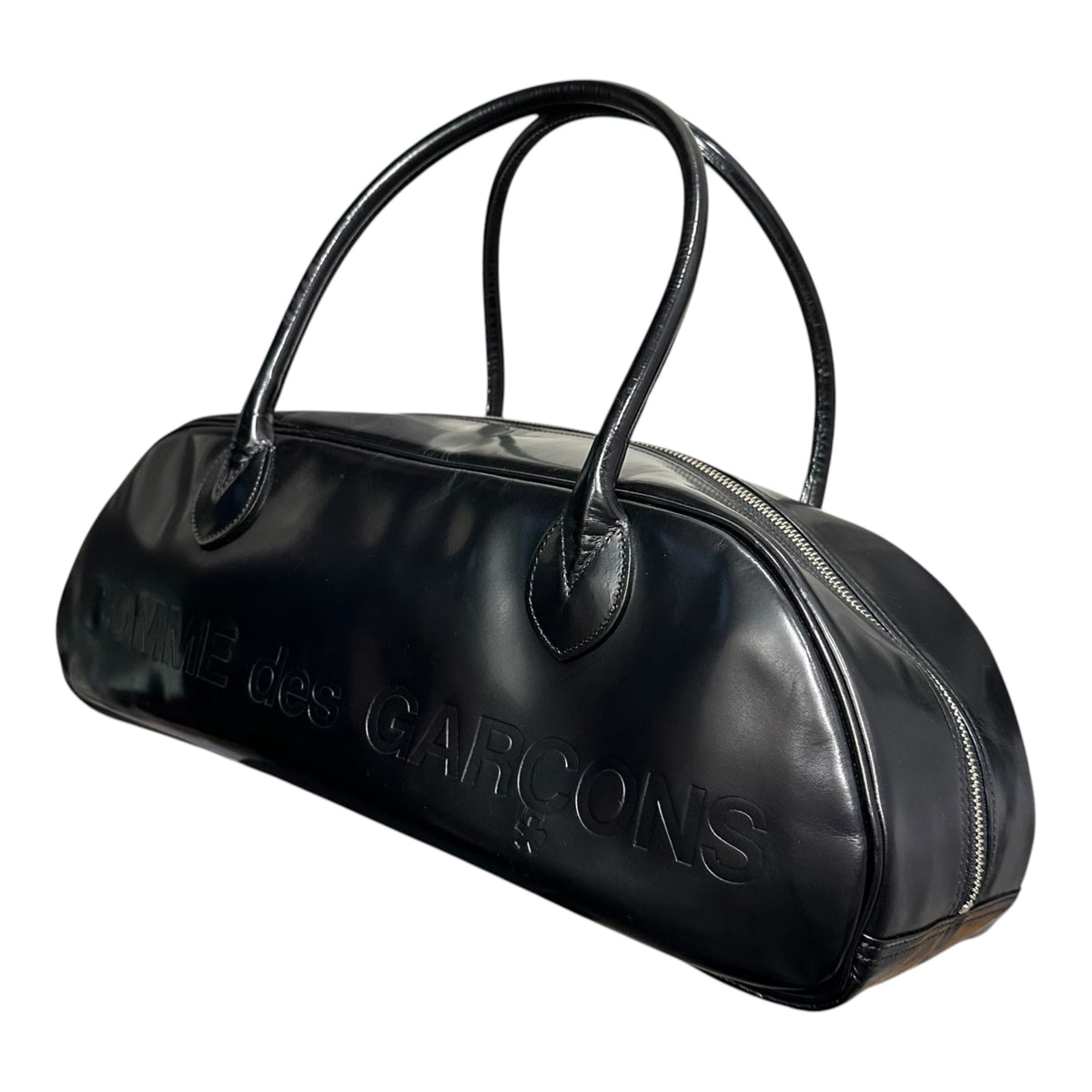 COMME des GARCONS(コムデギャルソン) Vintage logo leather mini boston bag ヴィンテージ ロゴ レザー ミニ ボストン バッグ GC-K204 ブラック