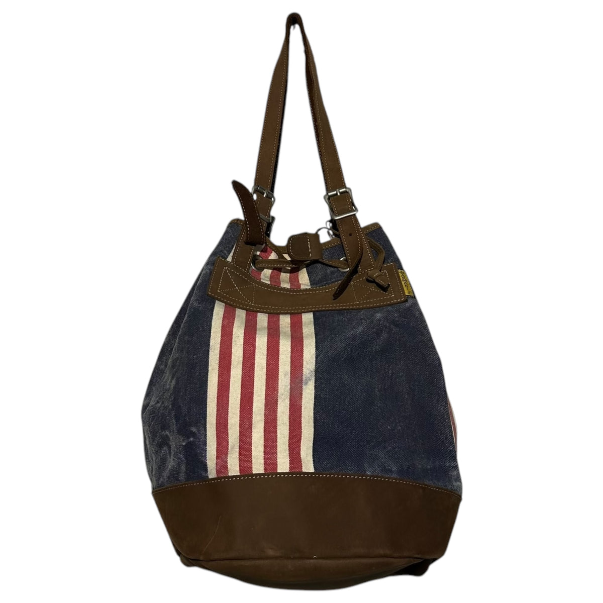 ARMANI JEANS(アルマーニジーンズ) Flag Motif Canvas Leather Tote 