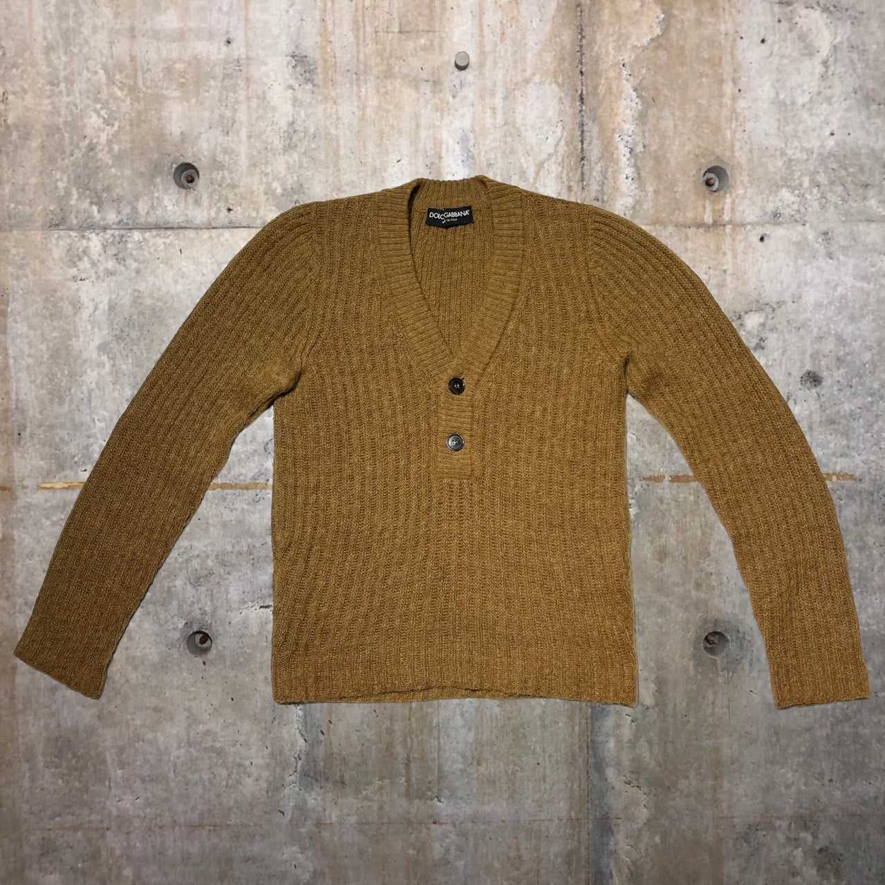 DOLCE&GABBANA(ドルチェ&ガッバーナドルガバ) Vネックアルパカニット/セーター 44(S程度) ブラウン ドルチェアンドガッバーナ