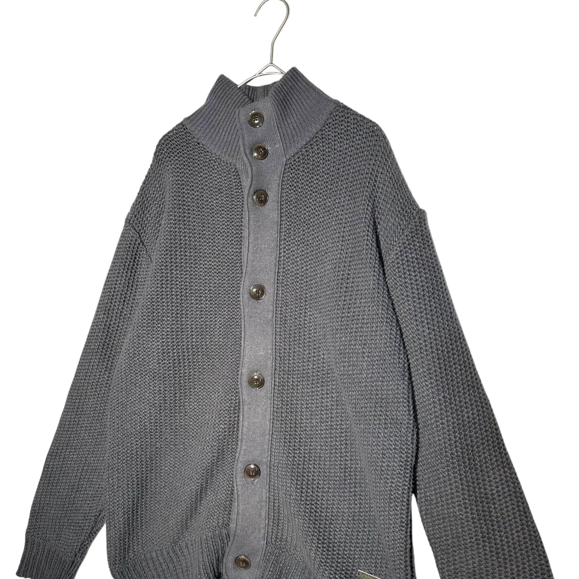 BURBERRY BLACK LABEL(バーバリーブラックレーベル) ニット ボタン ハイネック カーディガン D1N97-461-06 3 グレー