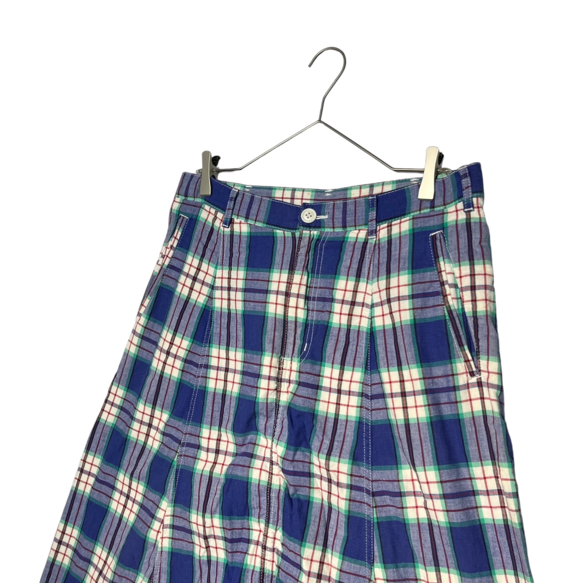 COMME des GARCONS HOMME PLUS(コムデギャルソンオムプリュス) 09AW check sarouel pants チェック サルエル パンツ PE-P025 XS ブルー×ホワイト AD2009