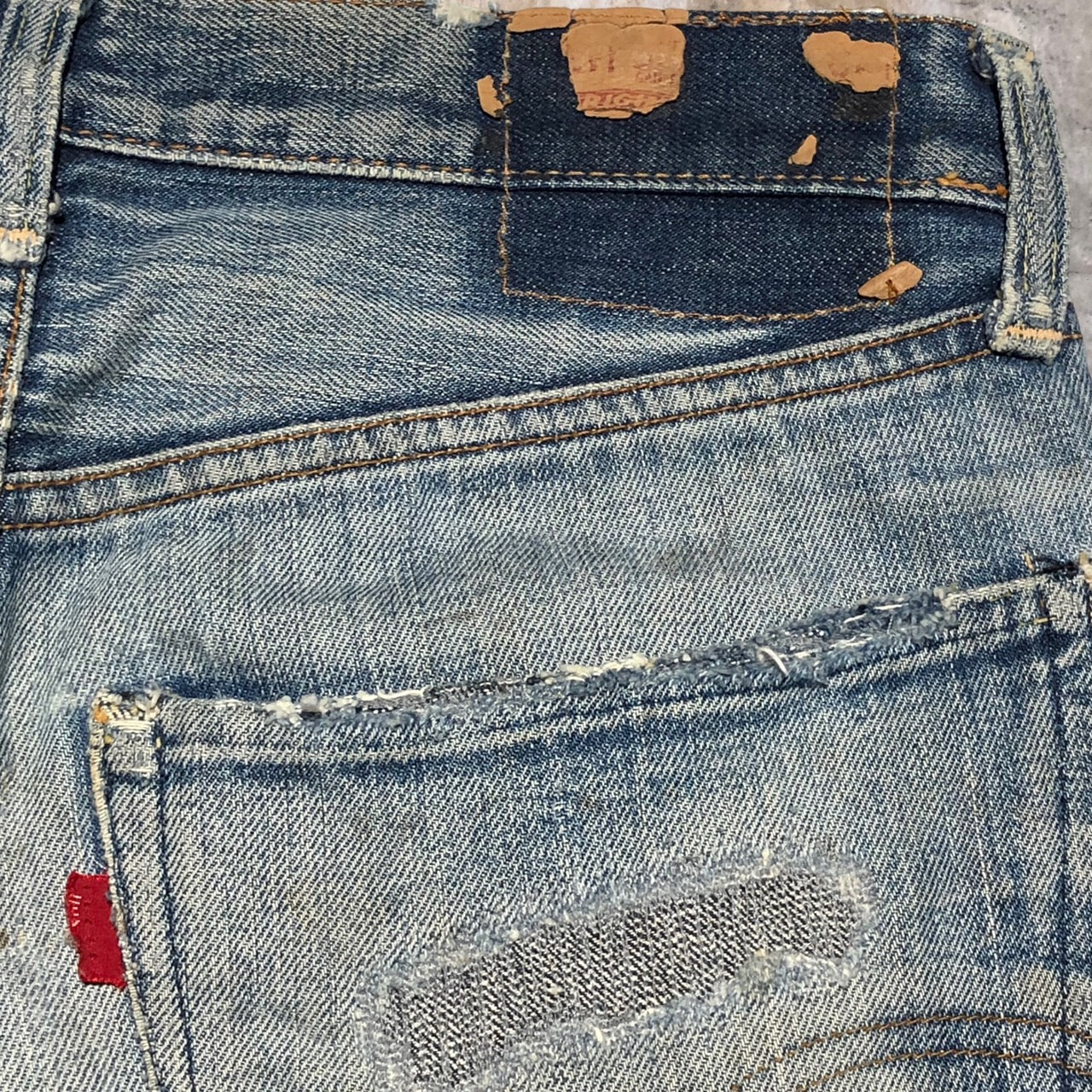 Levi's(リーバイス) 501 66前期クラッシュリペア加工デニムパンツ 表記なし(W29~30程度) ブルー