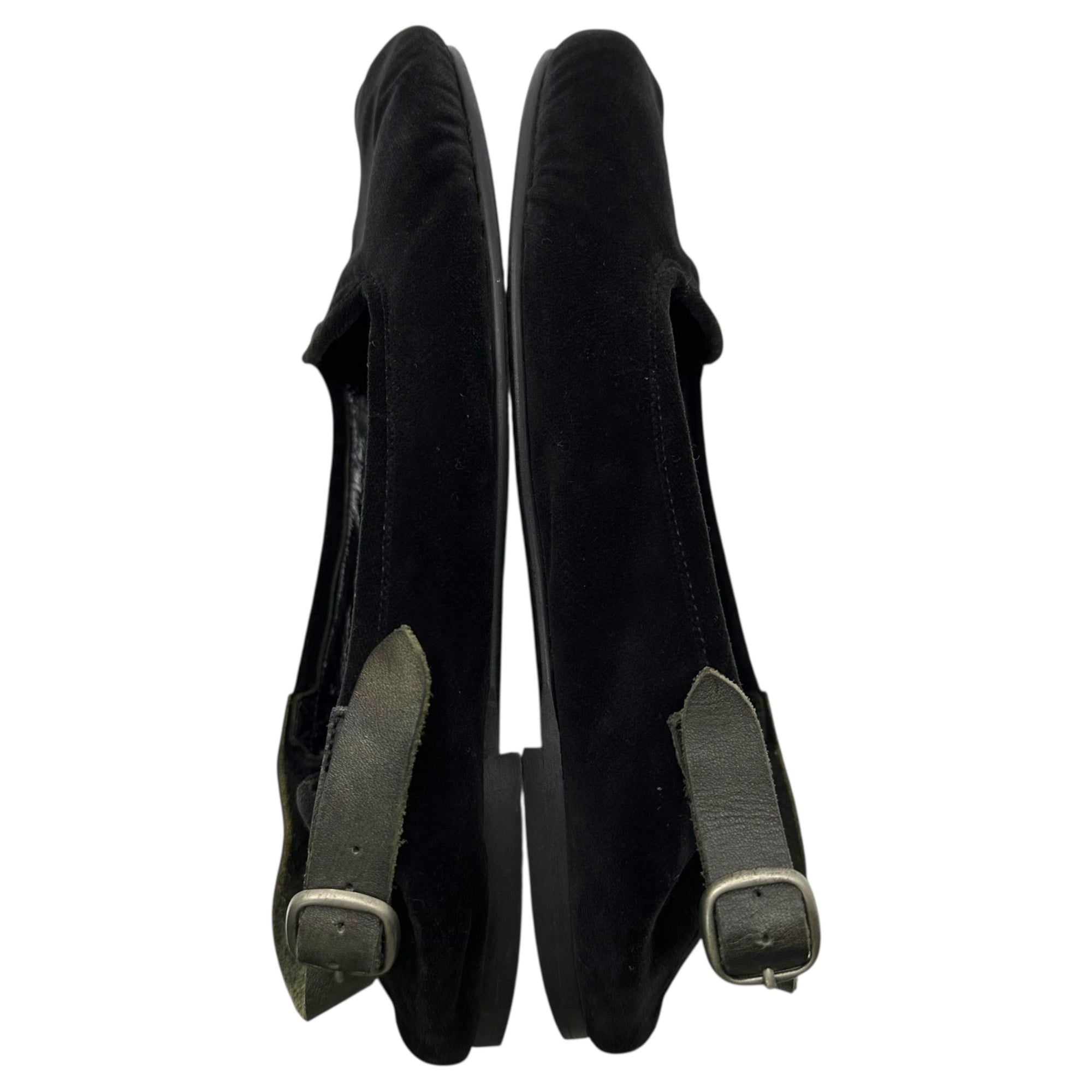 tricot COMME des GARCONS(トリココムデギャルソン) Velour Leather Strap Flat Shoes ベロア レザー ストラップ フラット シューズ S(23cm~23.5cm程度) ブラック パンプス