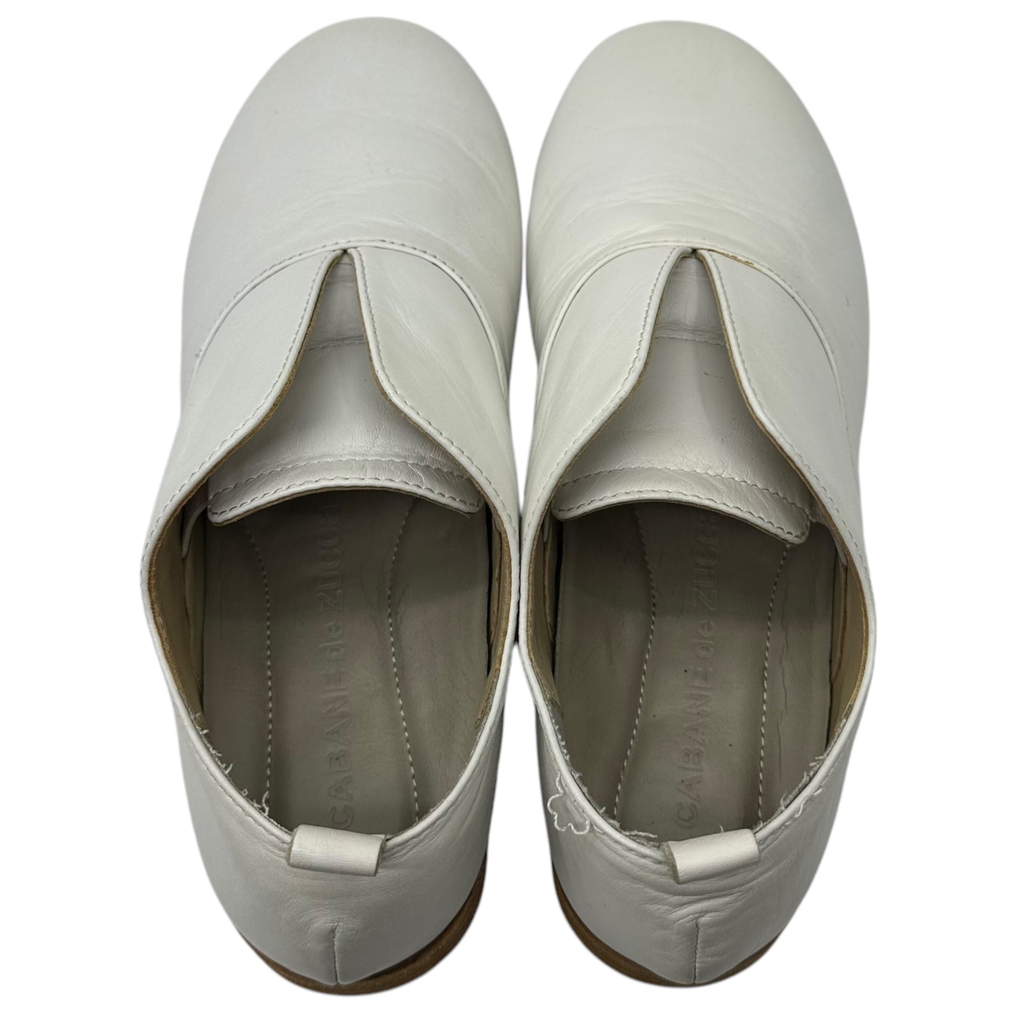 CABANE de zucca(カバンドズッカ) TYPE ZU61-CZ62 Shoelace-less leather shoes シューレース レス レザー シューズ 革靴 スリッポン ZU61-CZ62 S(24.5~25cm程度) ホワイト