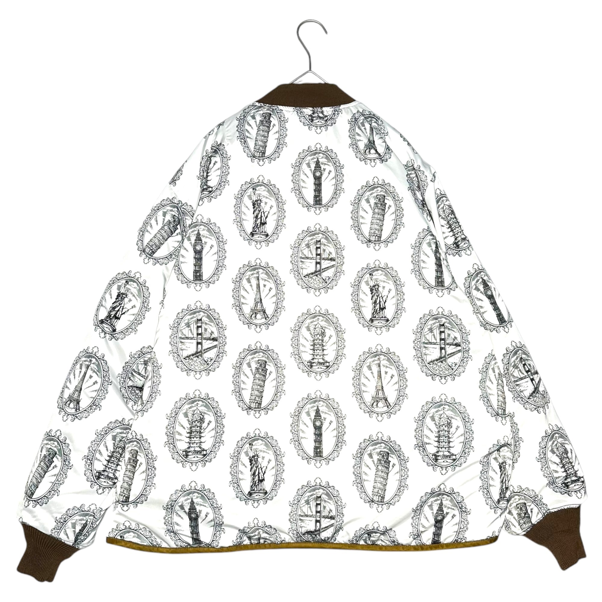 HUF(ハフ) Reversible padded quilted jacket リバーシブル 中綿 キルティング ジャケット L カーキ×ホワイト