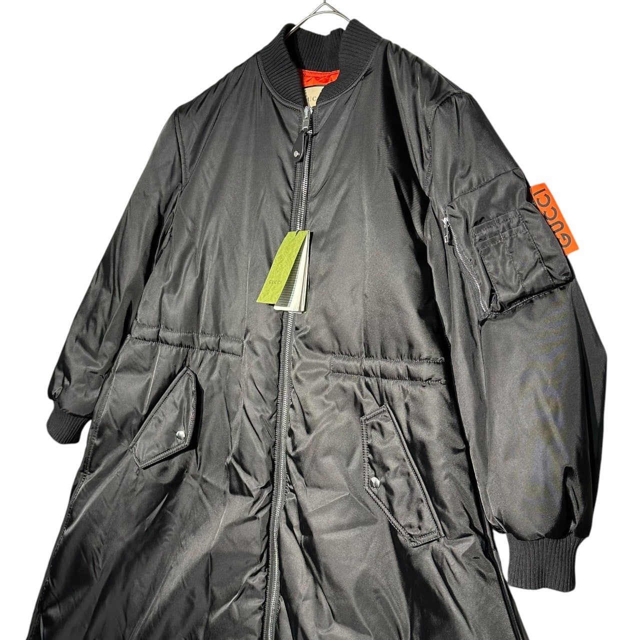 GUCCI(グッチ) Cruise 2024/25 collection MA-1 Flared Padded Coat フレア パテッド ロング コート 771448 40(L程度)メンズ着用可能 ブラック オーバーサイズ コレクションアイテム