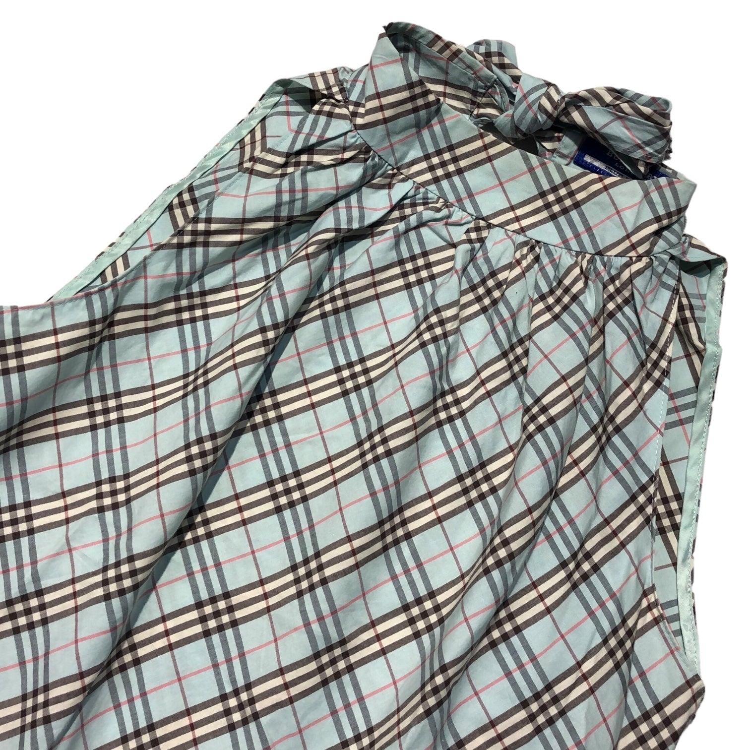 BURBERRY BLUE LABEL(バーバリーブルーレーベル) タータンチェック ノースリーブ ブラウス ブルー