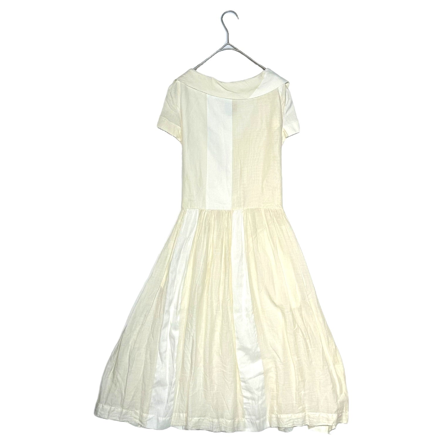Vivienne Westwood ANGLOMANIA(ヴィヴィアンウエストウッドアングロマニア) 90's~00's Design Neck Sleeveless Gathered Flare Dress デザイン ネック ノースリーブ ギャザー フレア ワンピース 40(L程度) ホワイト