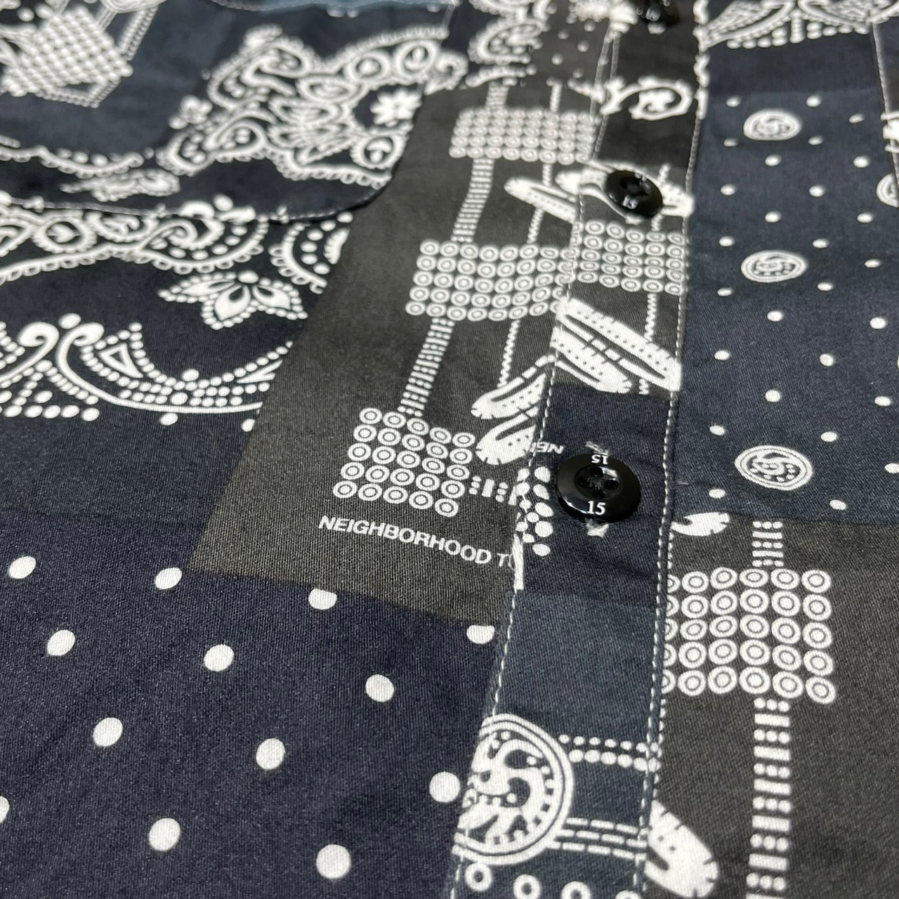 NEIGHBORHOOD(ネイバーフッド) 21SS NBHD BANDANA C-SHIRT/バンダナ柄シャツ 211TSNH-SHM10 L ブラック