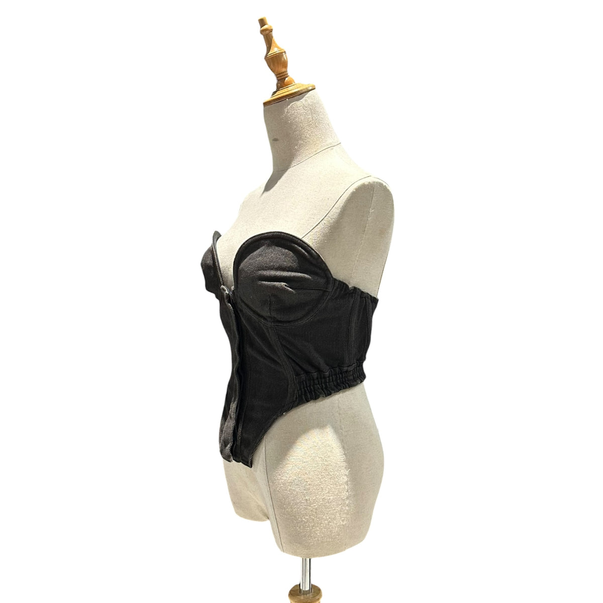 FUMIKA_UCHIDA(フミカウチダ) 2023SS STRETCH DENIM BUSTIER ストレッチ デニム ビスチェ FU-R-TP002DM 36 ブラック