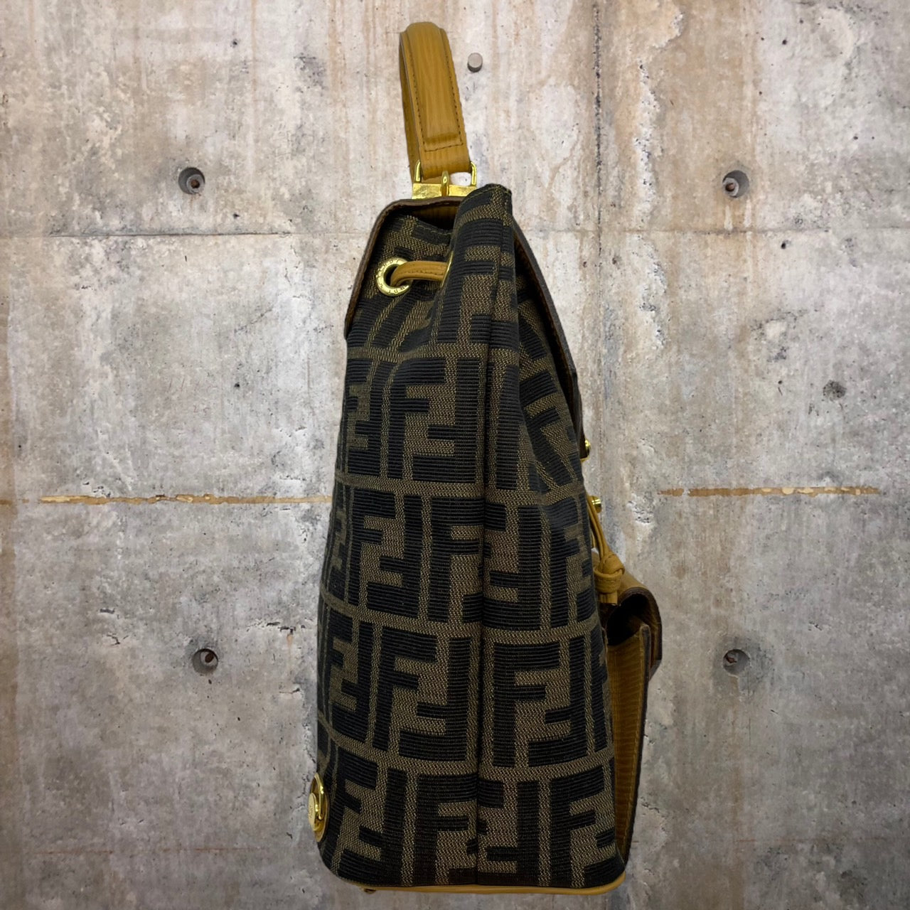 FENDI(フェンディ) ズッカ柄ハンドバッグ 091475306 ブラウン ストラップ欠品