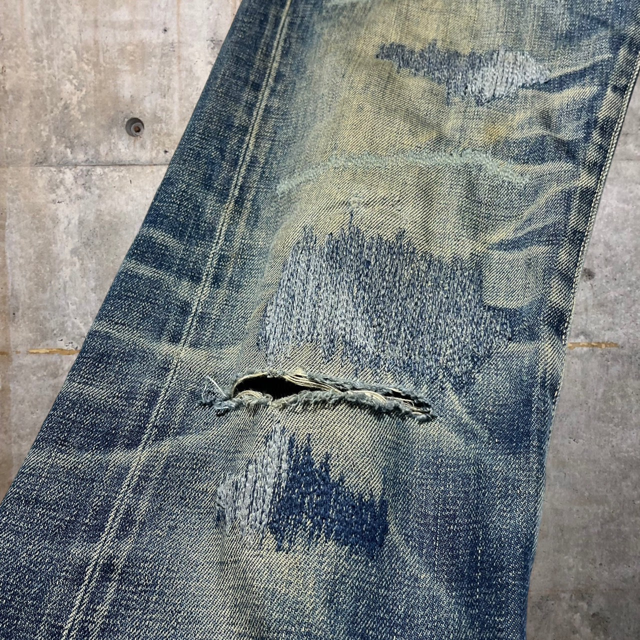 NEIGHBORHOOD(ネイバーフッド) Scab Savage LEVEL-4/サベージスキャブダメージ加工デニムパンツ DCNH-PT-09 M インディゴ