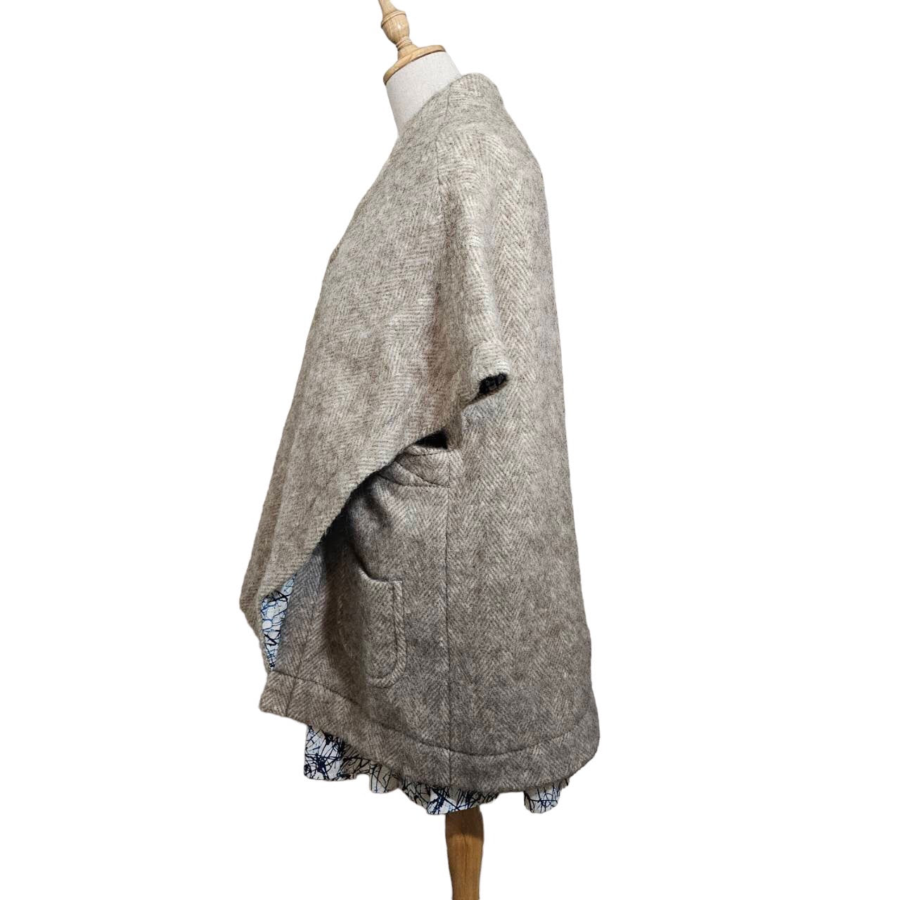 homspun(ホームスパン) レイヤードベスト SIZE FREE ベージュ×ホワイト×ブルー