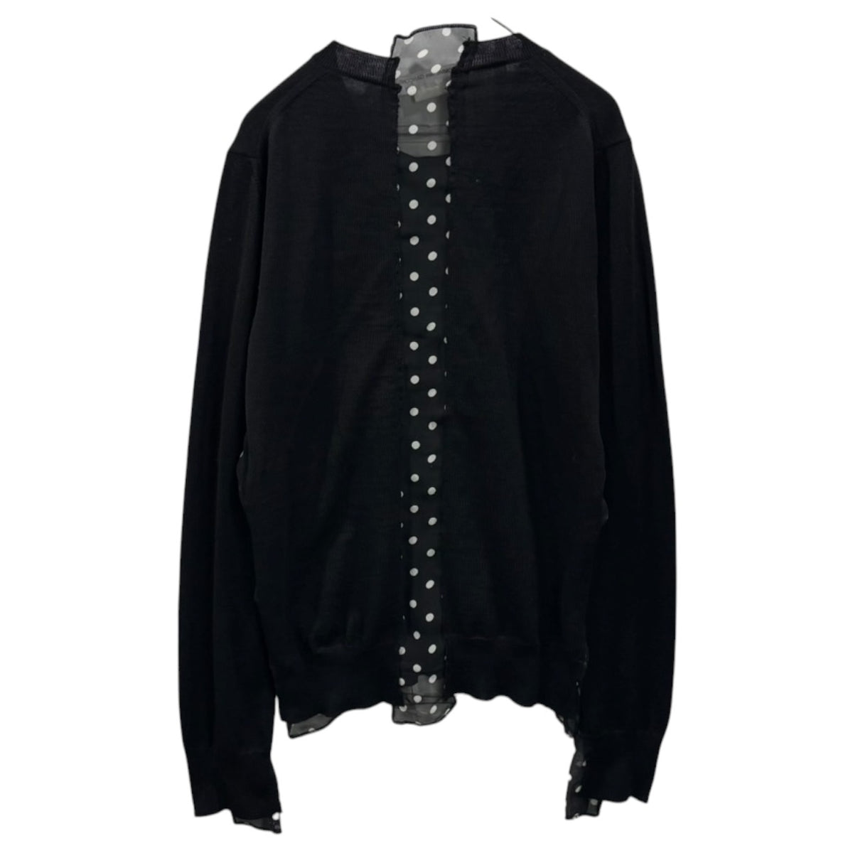 COMME des GARCONS COMME des GARCONS(コムデギャルソンコムデギャルソン) 2003AW Sheer Dot Print Patchwork Cardigan シアー ドット柄 切替 カーディガン W11N004 M ブラック×ホワイト 00s アーカイブ