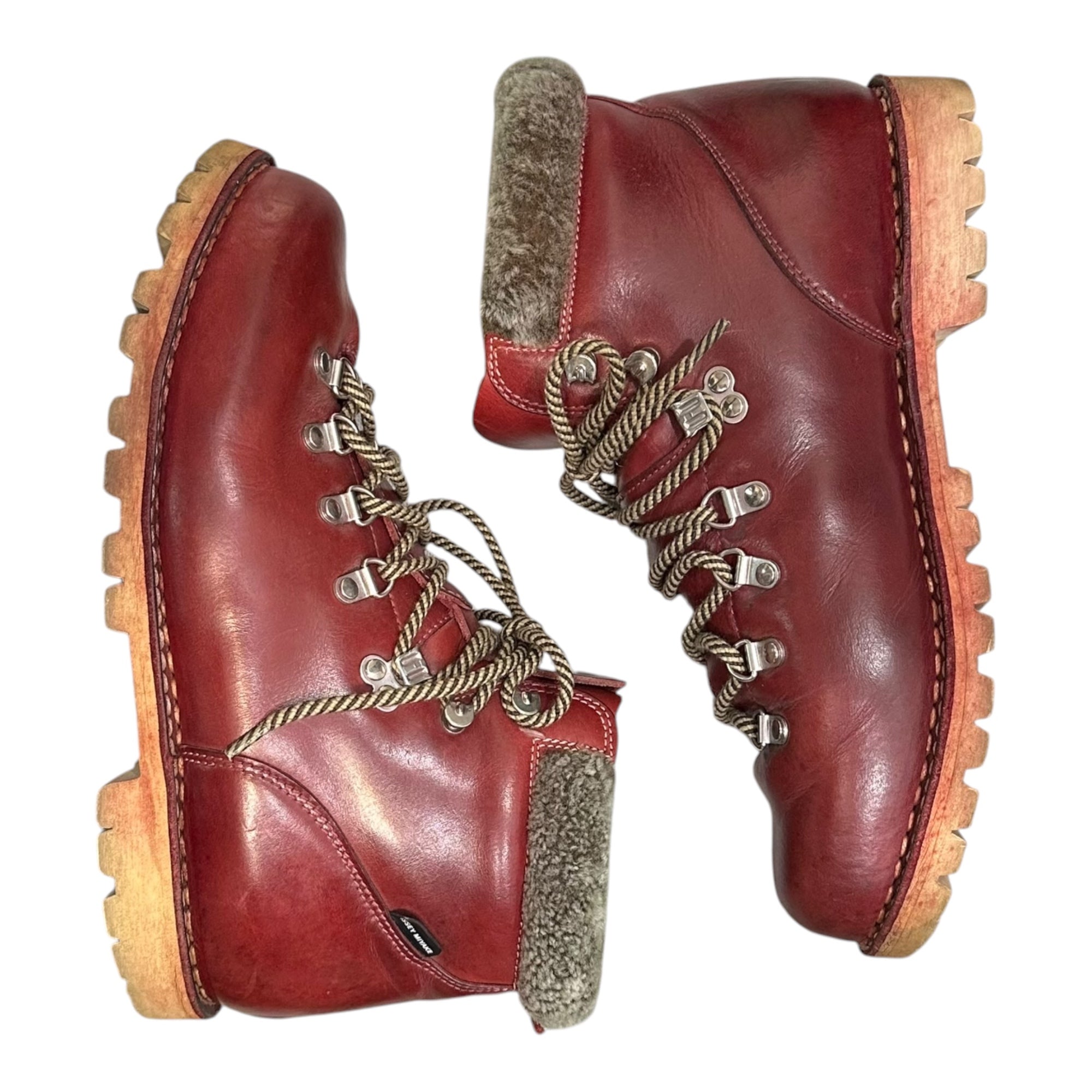 ISSEY MIAYAKE × Paraboot(イッセイミヤケ × パラブーツ) Mouton Boa Mountain Boots ムートン ボア マウンテン ブーツ ME13-AJ004-24 120206 27cm バーガンディ フランス製