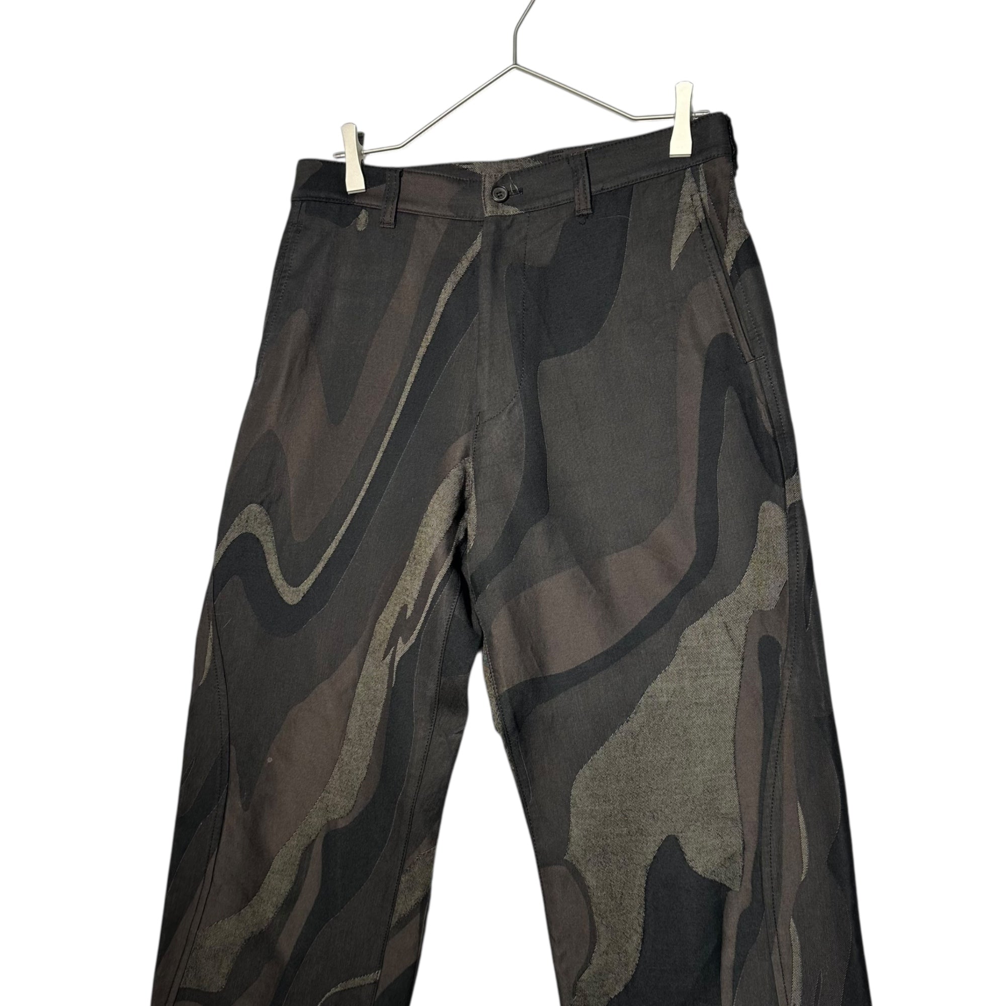 ISSEY MIYAKE(イッセイミヤケ) A-POC Geometric Pattern Straight Leg Pants エーポック 幾何学模様 ストレート パンツ ME03FF154 2(M程度) ブラック×ブラウン ウィメンズライン メンズサイズ