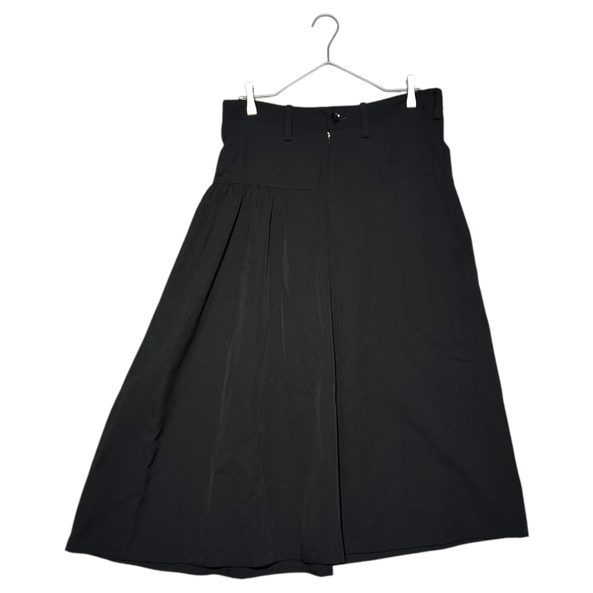 Y's(ワイズ) Wool gabardine asymmetric flared skirt ウール ギャバジン アシンメトリー フレア スカート 表記無し(XL程度) ブラック サンプル品