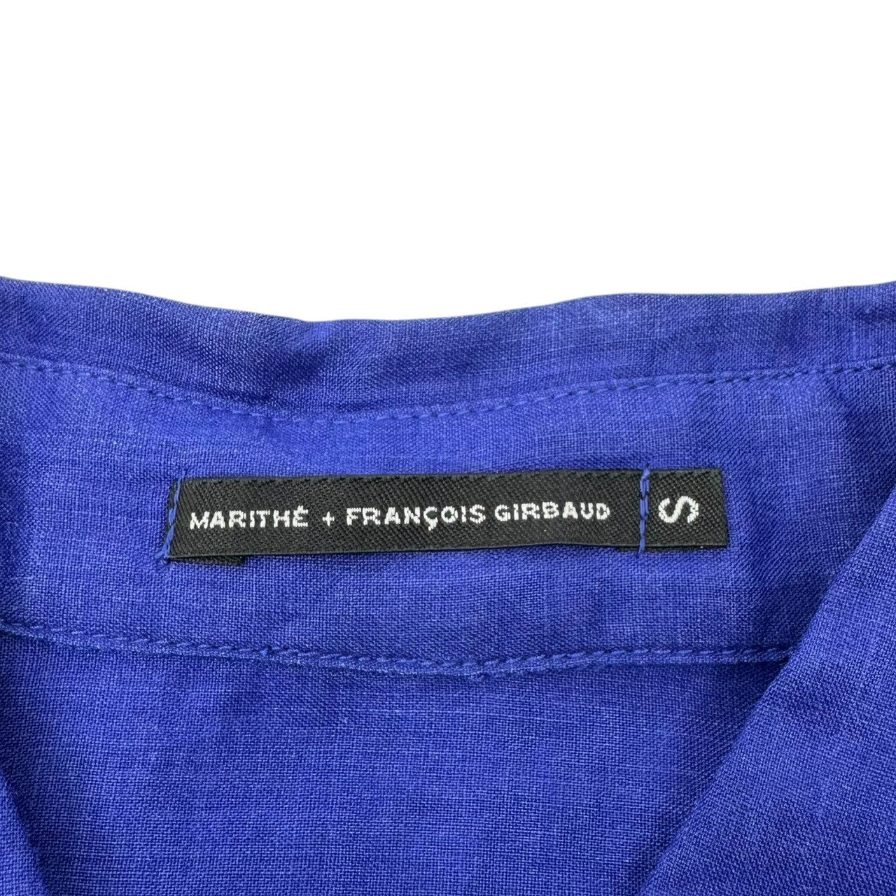 MARITHE FRANCOIS GIRBAUD(マリテフランソワジルボー) 00s Side Lace-Up Linen Shirt 00年代 サイド レースアップ リネン シャツ F6-5354 S ブルー