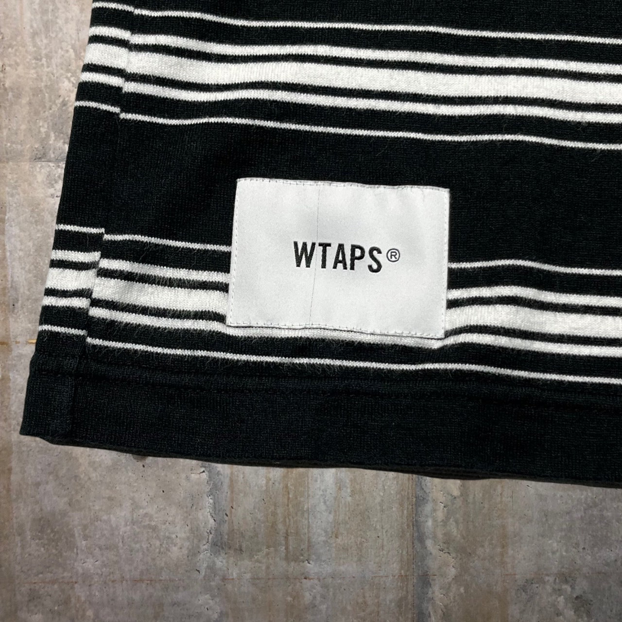 WTAPS(ダブルタップス) 22AW BDY 01 / LS / COTTON. TEXTILE/ボーダー長袖カットソー 222ATDT-CSM13 X03 ブラック