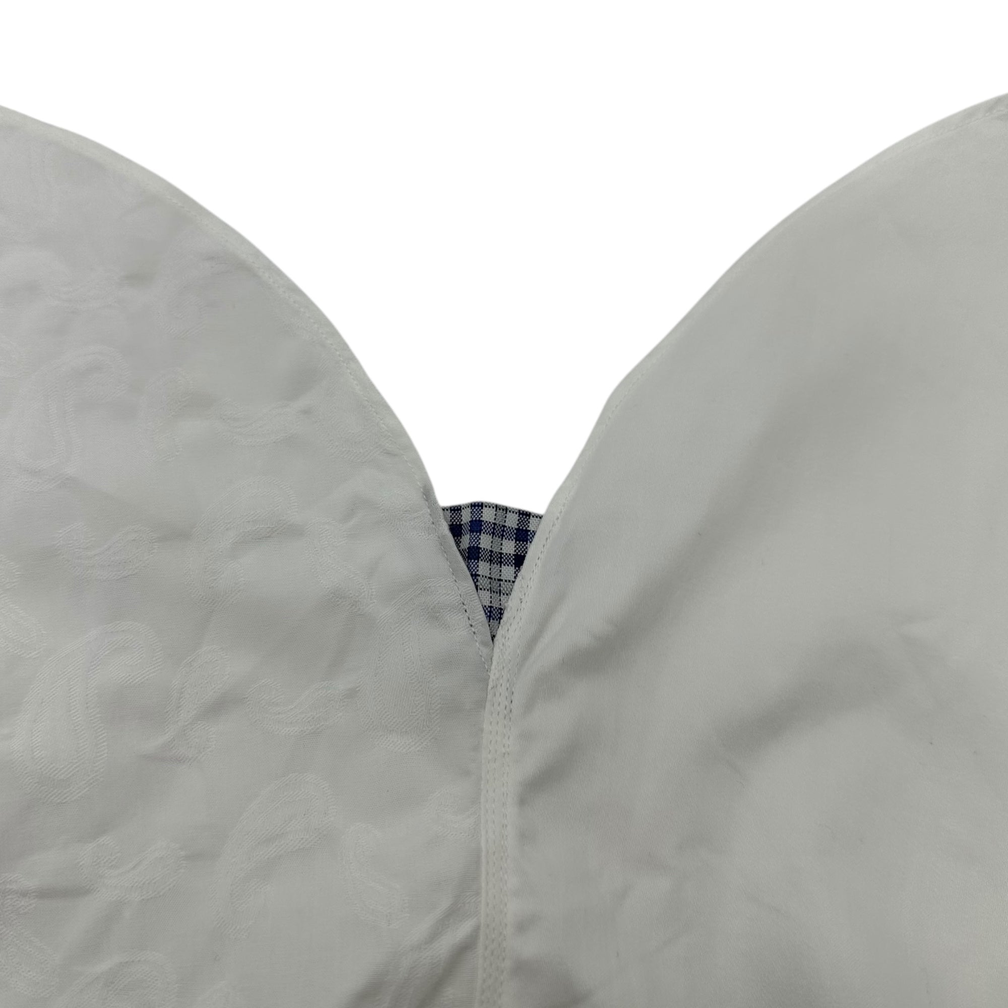 COMME des GARCONS JUNYA WATANABE MAN(コムデギャルソンジュンヤワタナベマン) 19AW Front Paisley Weave Shoulder Check Checked Paneled Long-Sleeved Cotton Shirt 前身頃 ペイズリー織り 肩 チェック 切替 長袖 コットン シャツ WD-B004 S ホワイト×ブルー AD2019