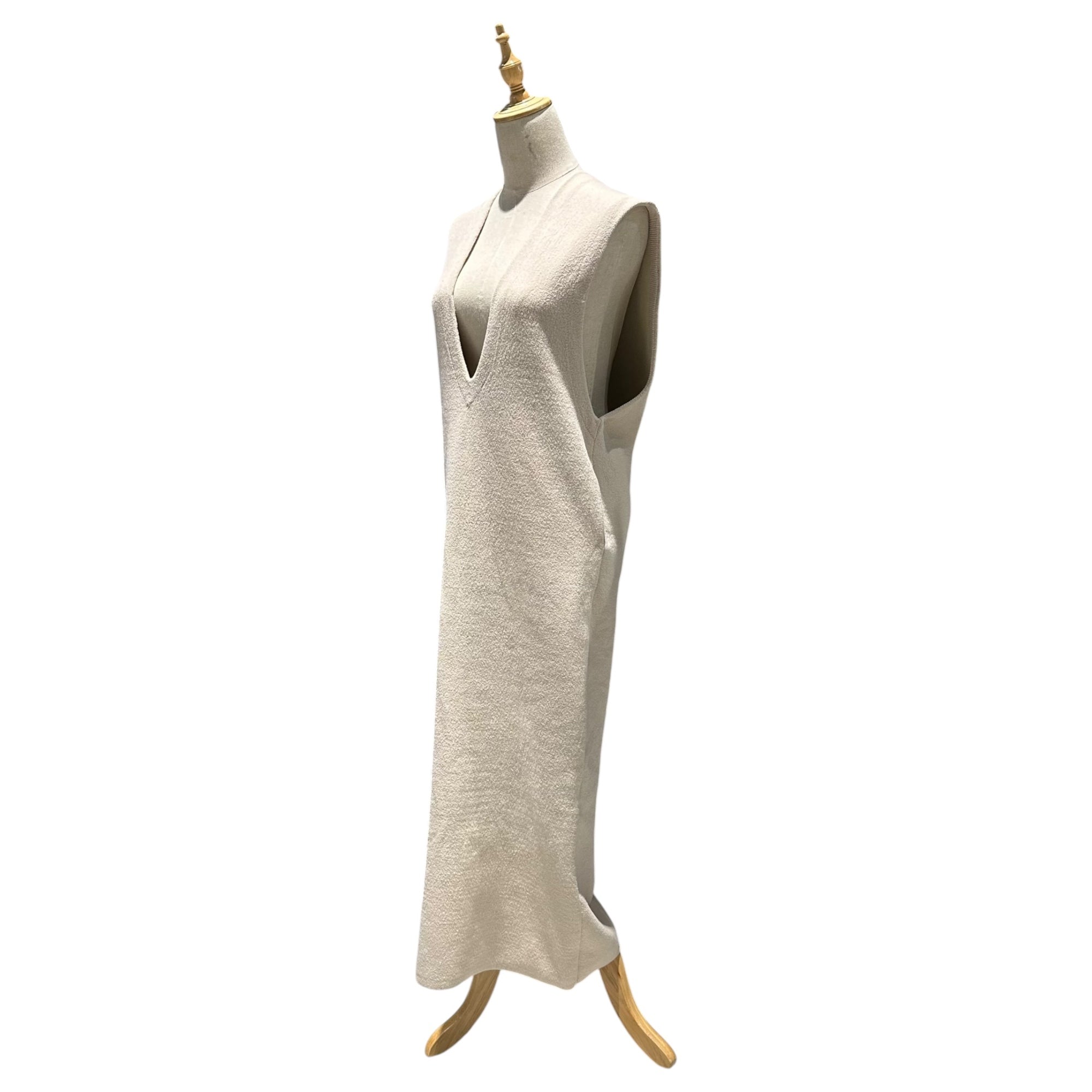 HERMES(エルメス) 2000SS By Martin Margiela ”Vareuse” Viscose Jersey Sleeveless Dress ヴァルーズ ビスコースジャージー ノースリーブ ワンピース SM ベージュ 00's マルジェラ期
