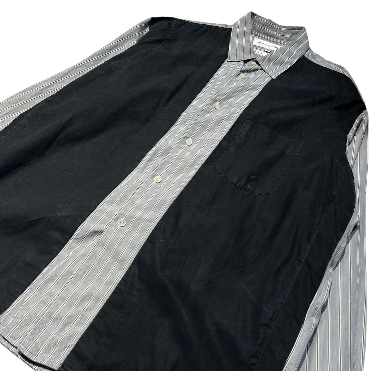 COMME des GARCONS SHIRT(コムデギャルソンシャツ) 90's ~ 00'S Switchable striped shirt 切替ストライプシャツ M グレー 90年代 フランス製