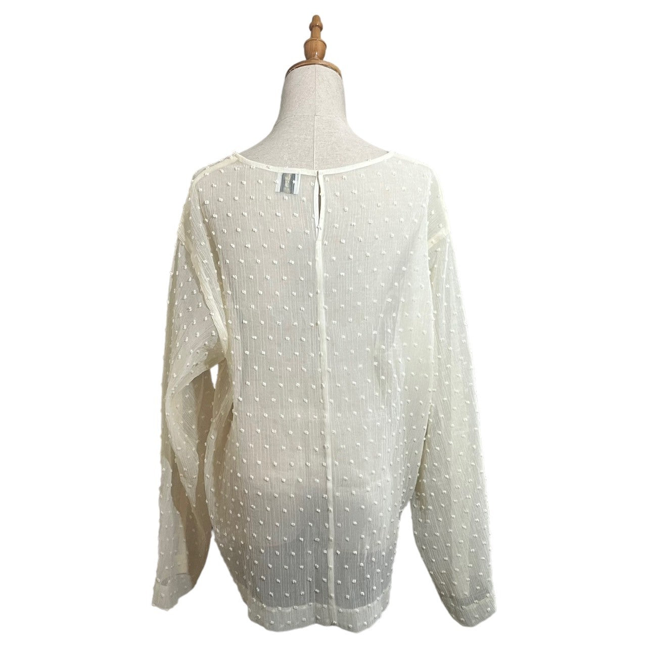 6 ROKU(ロク) DOT PRINT SHIRT ドット シアー シャツ 8621-299-0123 FREE アイボリー ブラウス 長袖