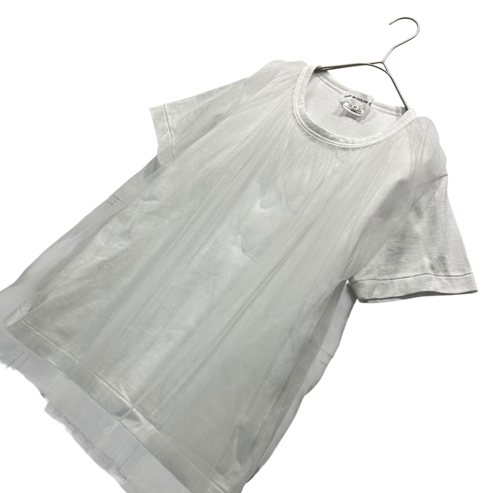 COMME des GARCONS GIRL(コムデギャルソンガール) 22SS Tulle Layered T-Shirt チュール レイヤード Tシャツ NI-T006 M ホワイト AD2021