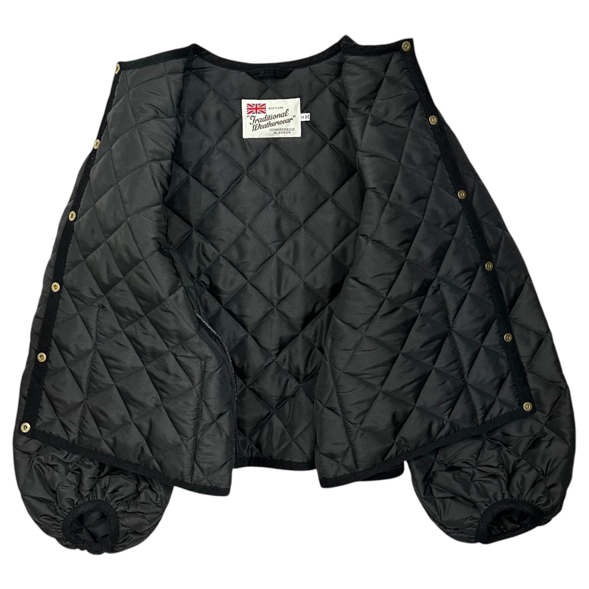 Traditional Weatherwear(トラディショナルウェザーウェア) ARKLEY PUFF SLEEVE Quilting Jacket アークリー パフスリーブ キルティング ジャケット L242APQCO0439AA 34(XS程度) ブラック