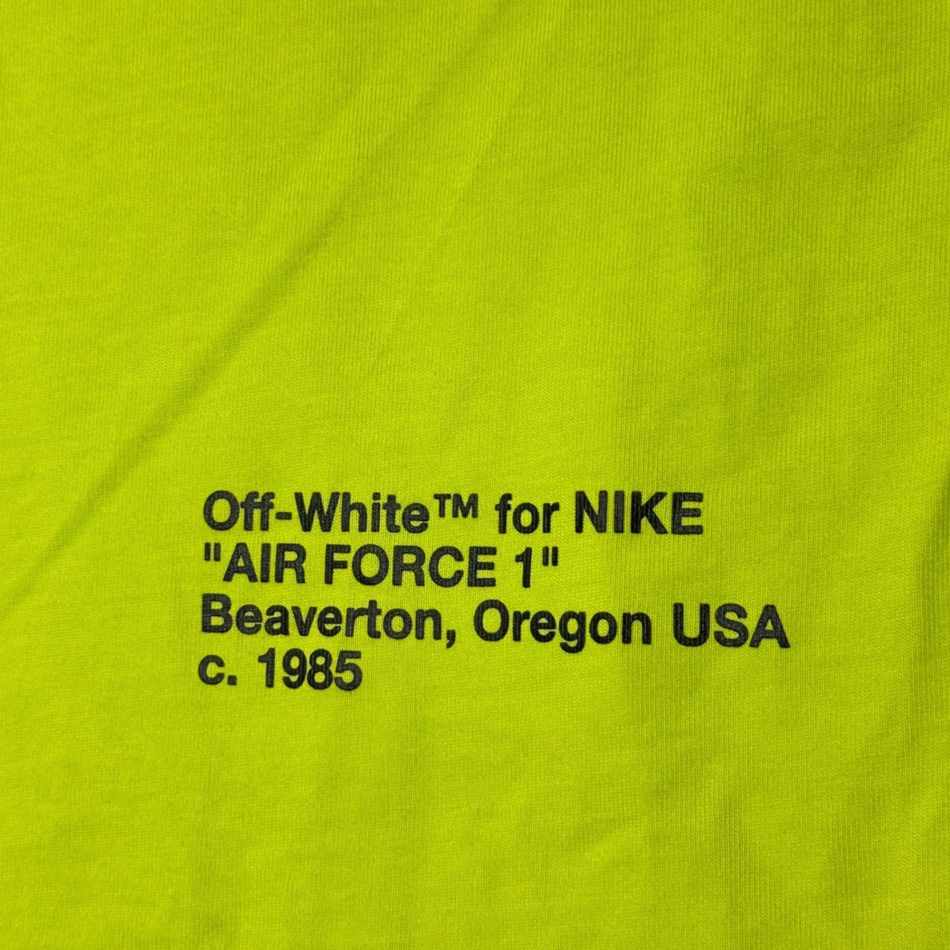 NIKE×Off-White(ナイキ×オフホワイト) NRG A6 Tee "Lime Green" トロンプルイユ Tシャツ BQ0827-389 S ライムグリーン コラボ