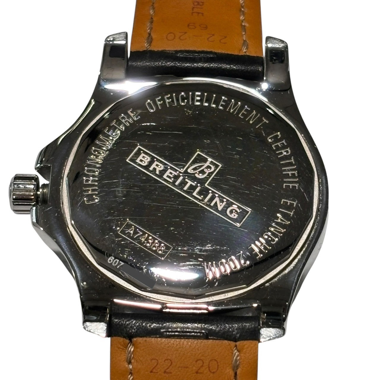 BREITLING(ブライトリング) COLT date quartz コルト デイト クオーツ 腕時計 A74388 ブラック 本体のみ 純正レザーブレスレット レザー ベルト ウォッチ