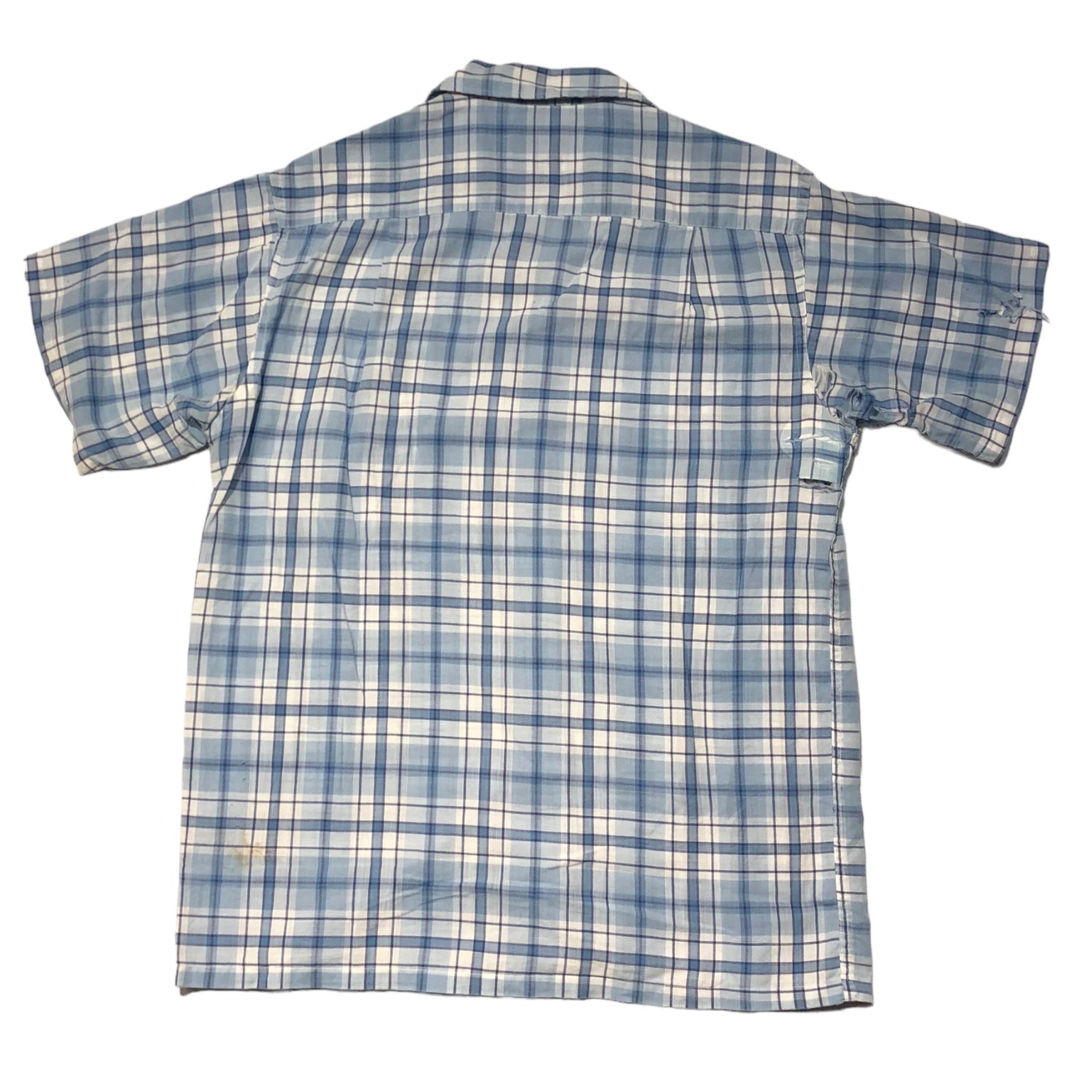 TOWNCRAFT(タウンクラフト) 60's vintage open collar shirt ヴィンテージ オープンカラー シャツ 半袖 チェック S ブルー PENNY'S 船タグ