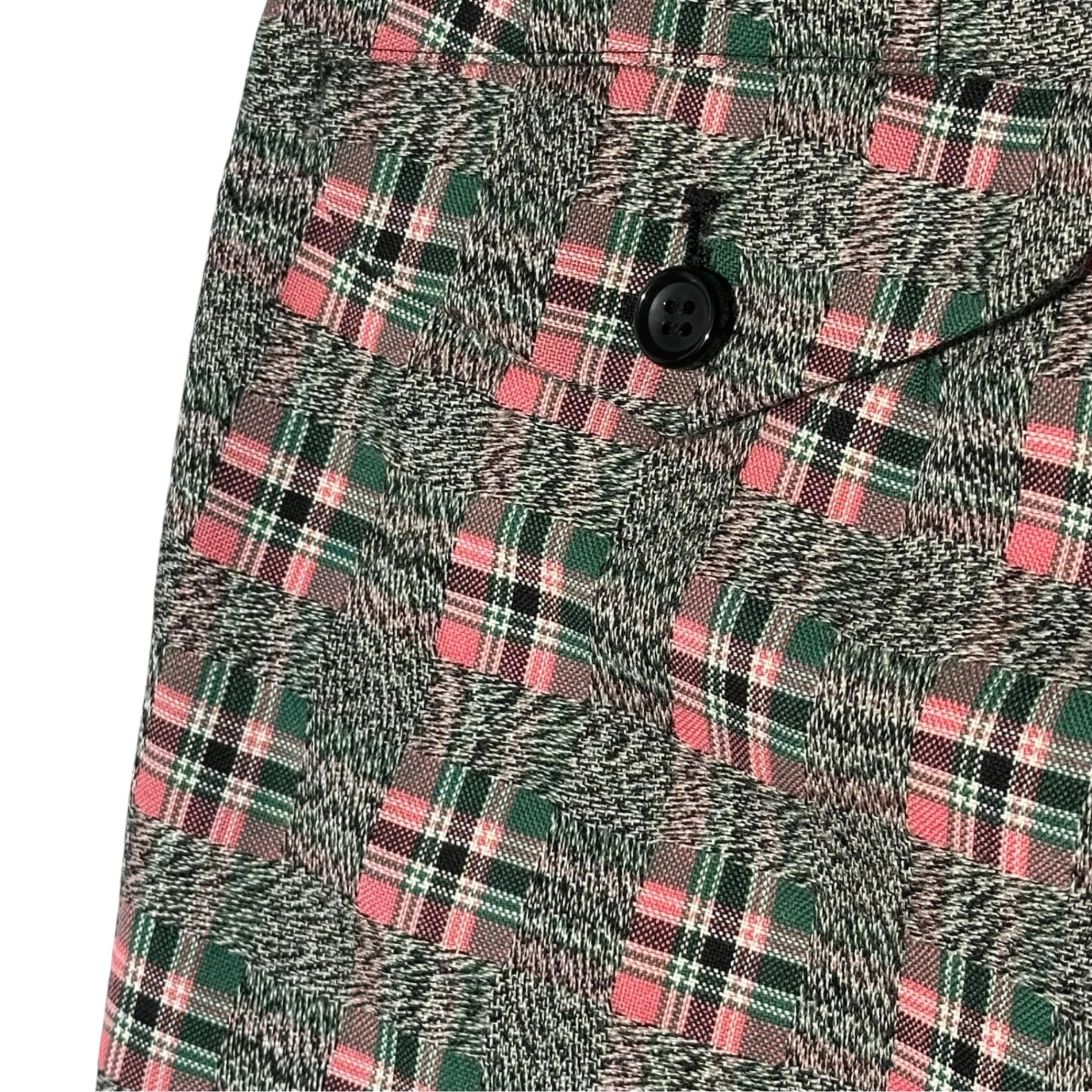 COMME des GARCONS HOMME PLUS(コムデギャルソンオムプリュス) 20AW Tartan Check Wide Slacks Pants タータン チェック ワイド スラックス パンツ PF-P042 M グレー×ピンク AD2020 SAMPLE品