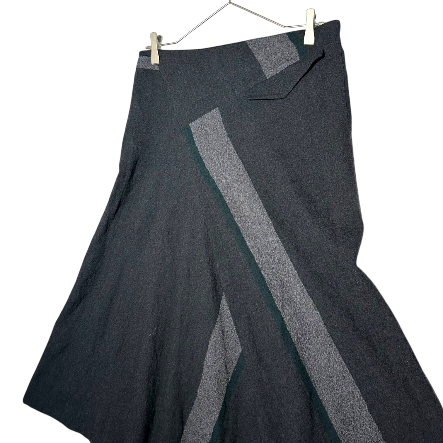 Y's(ワイズ) Asymmetrical flare wool long skirt アシンメトリー フレア ウール ロング スカート YS-S15-122 1 グレー