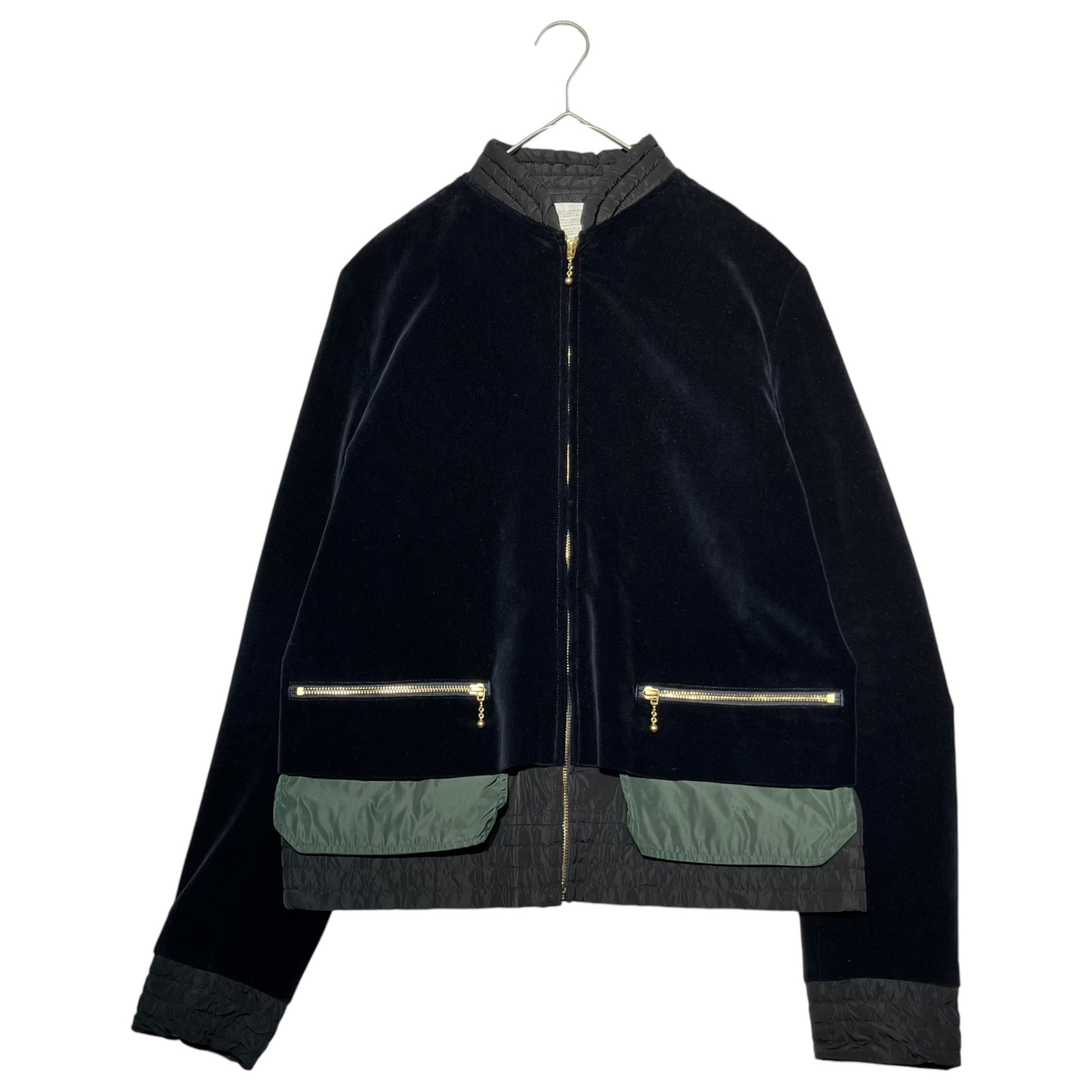 kolor(カラー) 16AW Different material velor nylon blouson 異素材 ドッキング ベロア ナイロン  ブルゾン 16WCM-G04104 3(L程度) ネイビー ジャケット