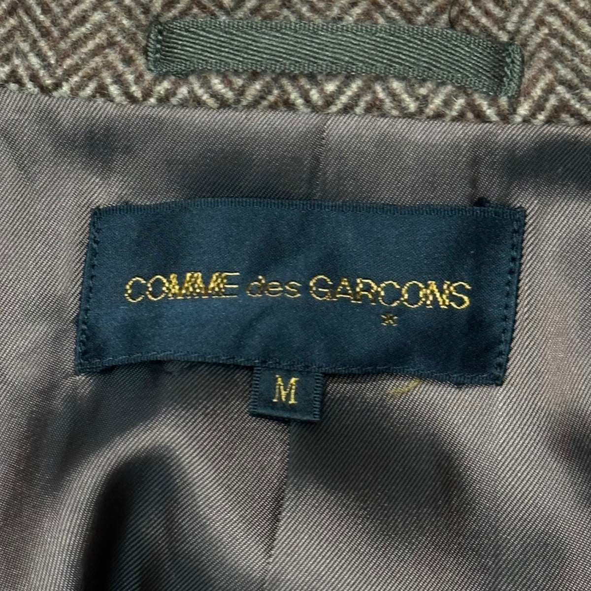 COMME des GARCONS(コムデギャルソン) 1993AW Tweed and knit panel jacket and skirt matching setup ツイード ニット 切替 ジャケット スカート セットアップ GJ-04050 M ブラウン×レッド 90's 90年代