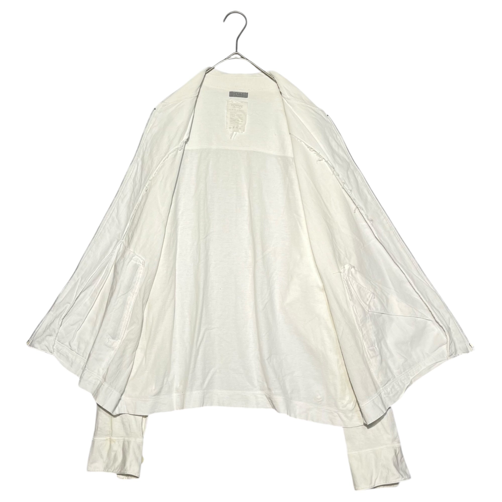 COMME des GARCONS HOMME(コムデギャルソンオム) 80's Big HOMME cotton zip-up blouson 80年代 デカオム コットン ジップアップ ブルゾン 川久保玲 本人期 FREE アイボリー
