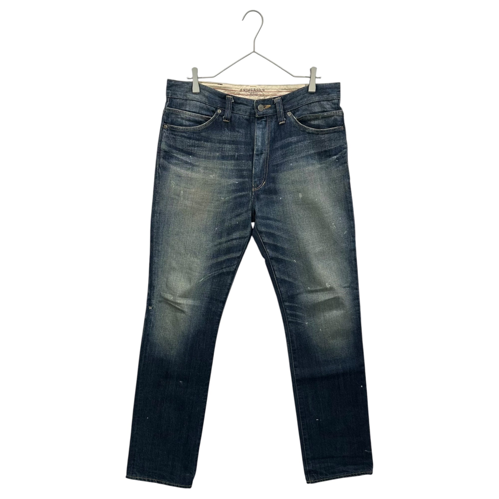 WTAPS(ダブルタップス) 11AW BLUES SKINNY TROUSERS COTTON DENIM TRASH ブルース スキニー パンツ コットン デニム トラッシュ 112GWDT-PTM07 M インディゴ ペンキ ヴィンテージ加工