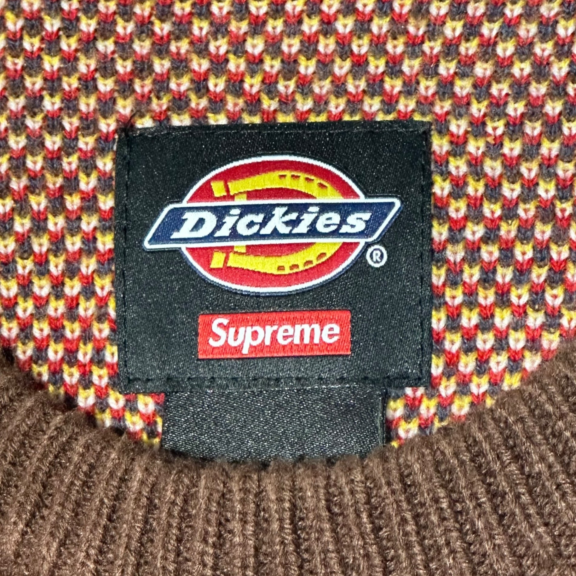 SUPREME(シュプリーム) 22AW×Dickies Sweater フロントロゴ デザイン アクリル ニット セーター S ブラウン