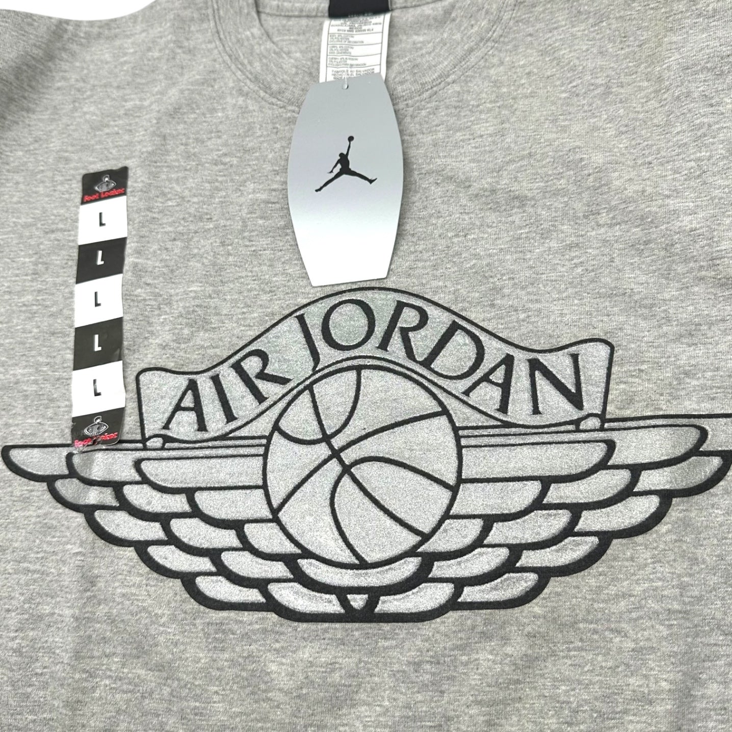 NIKE(ナイキ) 90's JORDAN WING LOGO 3D PRINT Tee ジョーダン ウィング ロゴ 3Dプリント Tシャツ 180672-059 L グレー 90年代 ヴィンテージ デッドストック