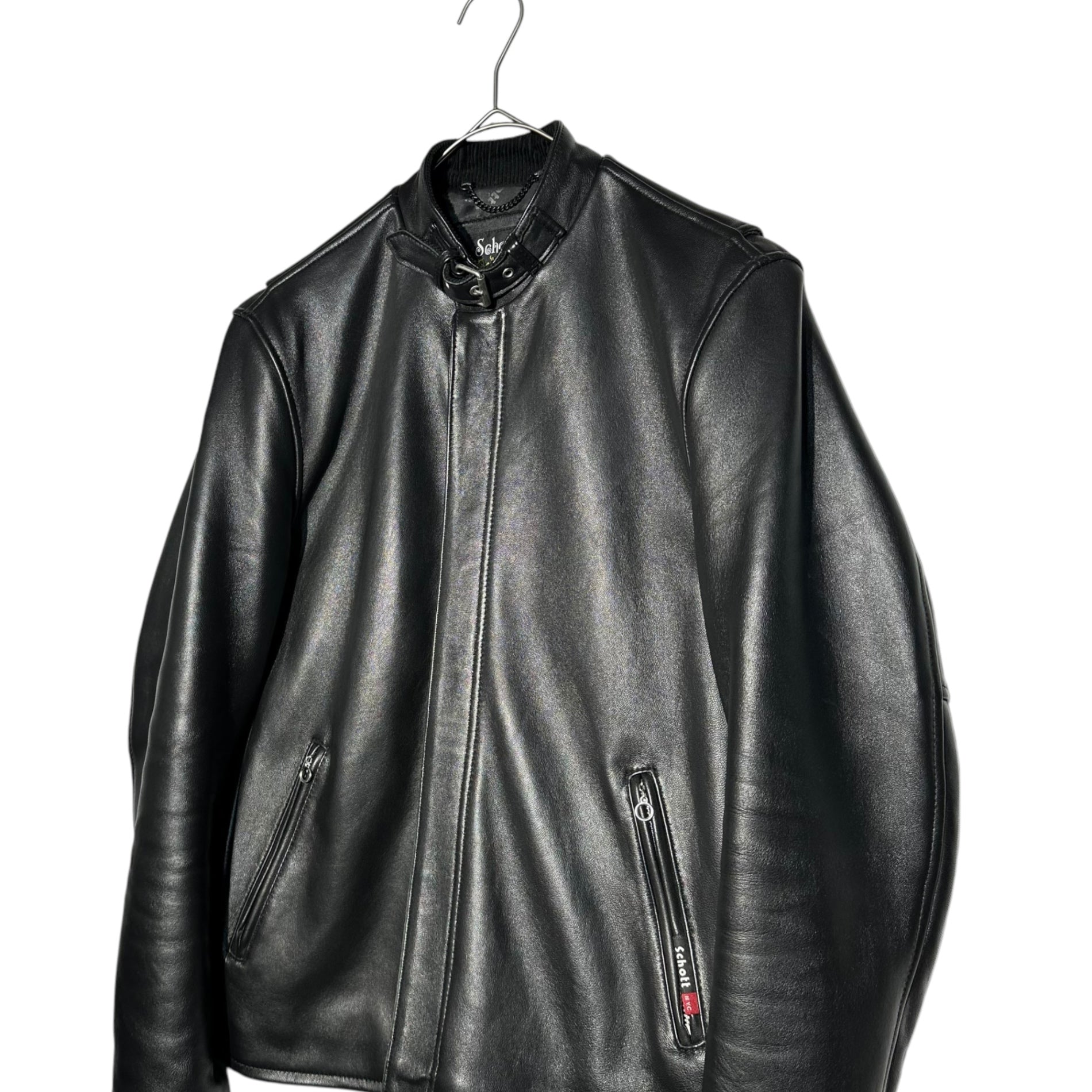 SCHOTT(ショット) SOLID CLASSIC RACER JACKET ソリッド クラシック レーサー ジャケット ラムレザー 3171053 S ブラック