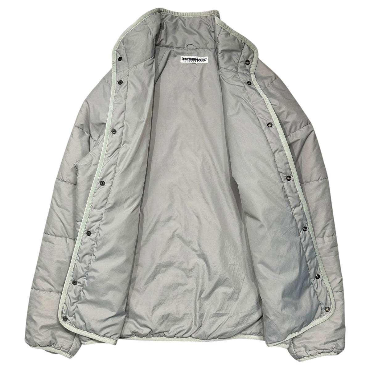 RESONATE GOODENOUGH(リゾネイトグッドイナフ) 2000's One-Point Logo Padded Jacket ワンポイント ロゴ 中綿 ジャケット R0-0516 M ライトグレー 00s
