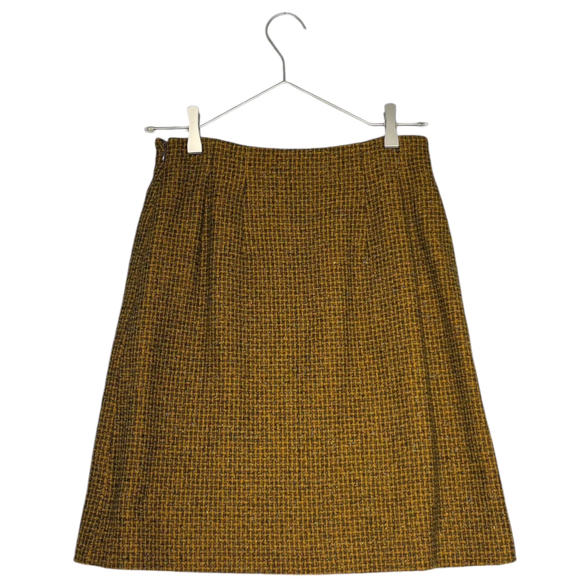 Christian Dior(クリスチャンディオール) 90's Tweed double skirt jacket setup ツイード ダブル ジャケット スカート セットアップ NET7A3104 M イエロー 90年代 ヴィンテージ OLD Mademoiselle Dior