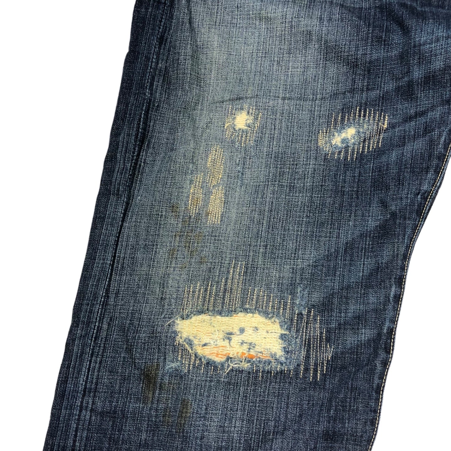 SEAN JOHN(ショーンジョン) 00's Vintage processed baggy denim pants ヴィンテージ加工 バギー デニム パンツ 42 インディゴ Y2K ヒップホップ スタッズ