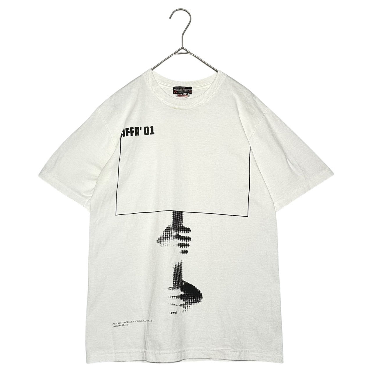 AFFA(エーエフエフエー) 01's print T-shirt 2001年 プリント Tシャツ S ホワイト×ブラック anvilボディ