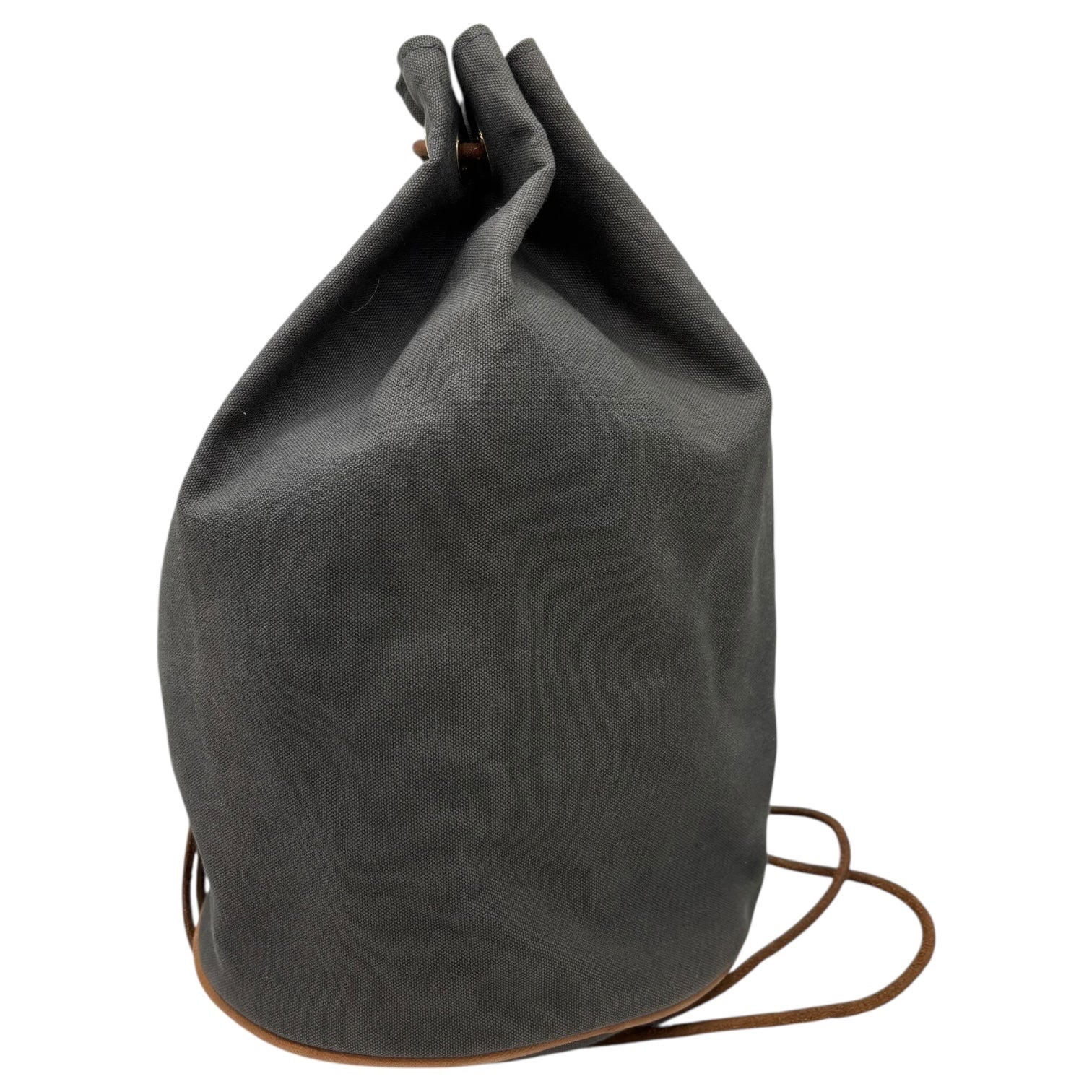HERMES(エルメス) Polochon Mimir Drawstring Knapsack Shoulder Bag ポロションミミル 巾着 ナップサック ショルダー バッグ グレー×ブラウン