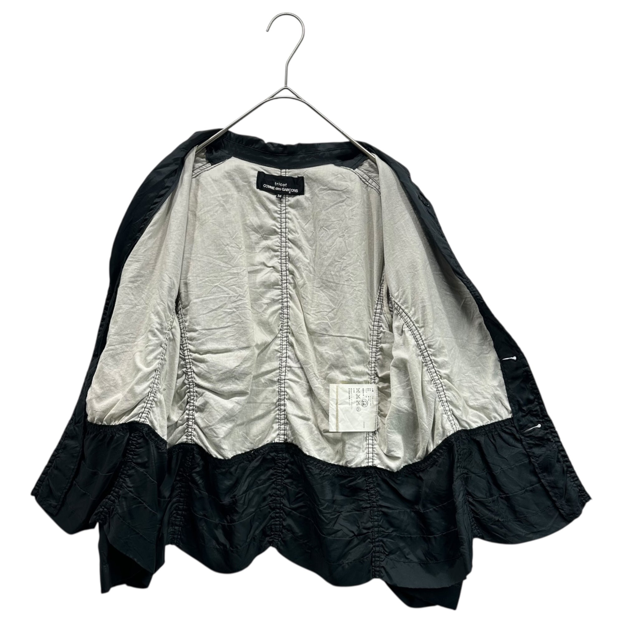 tricot COMME des GARCONS(トリココムデギャルソン) 07SS Product Washing Processing Large Button Cupra Jacket 製品洗い加工 デカボタン キュプラ ジャケット TS-J021 M ブラック AD2006