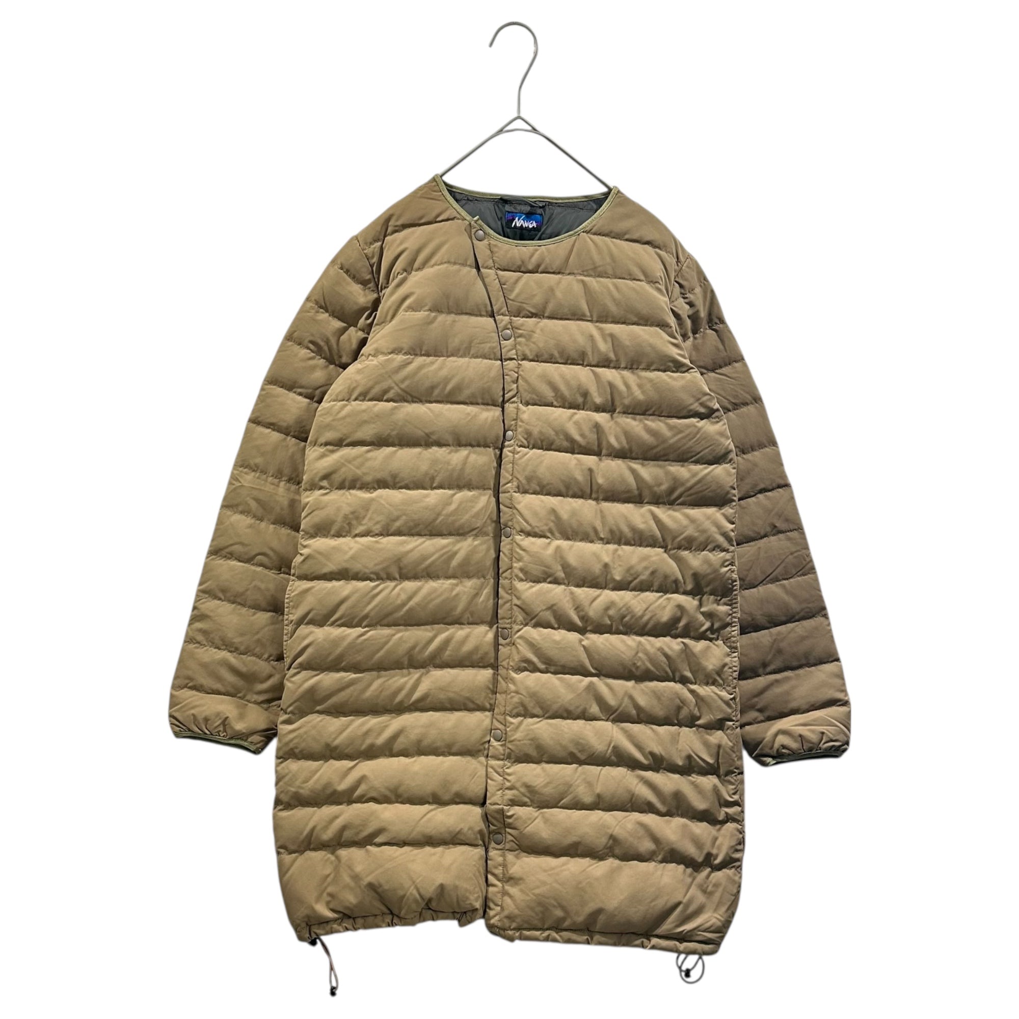 NANGA(ナンガ) Quilted Collarless Down Coat キルティング ノーカラー ダウン コート XS ベージュ