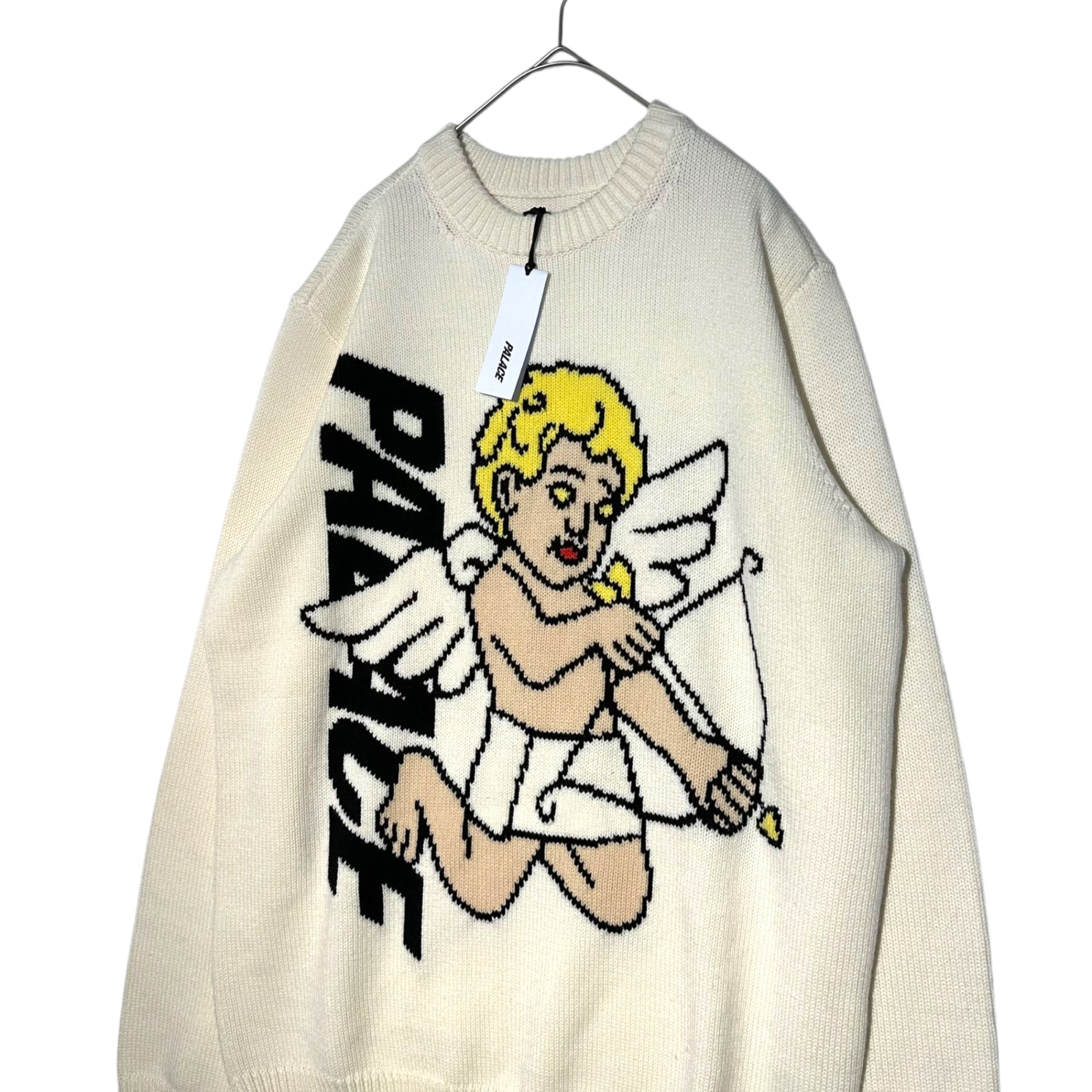 Palace(パレス) 23SS Temptation Knit 天使 ロゴ ニット M アイボリー