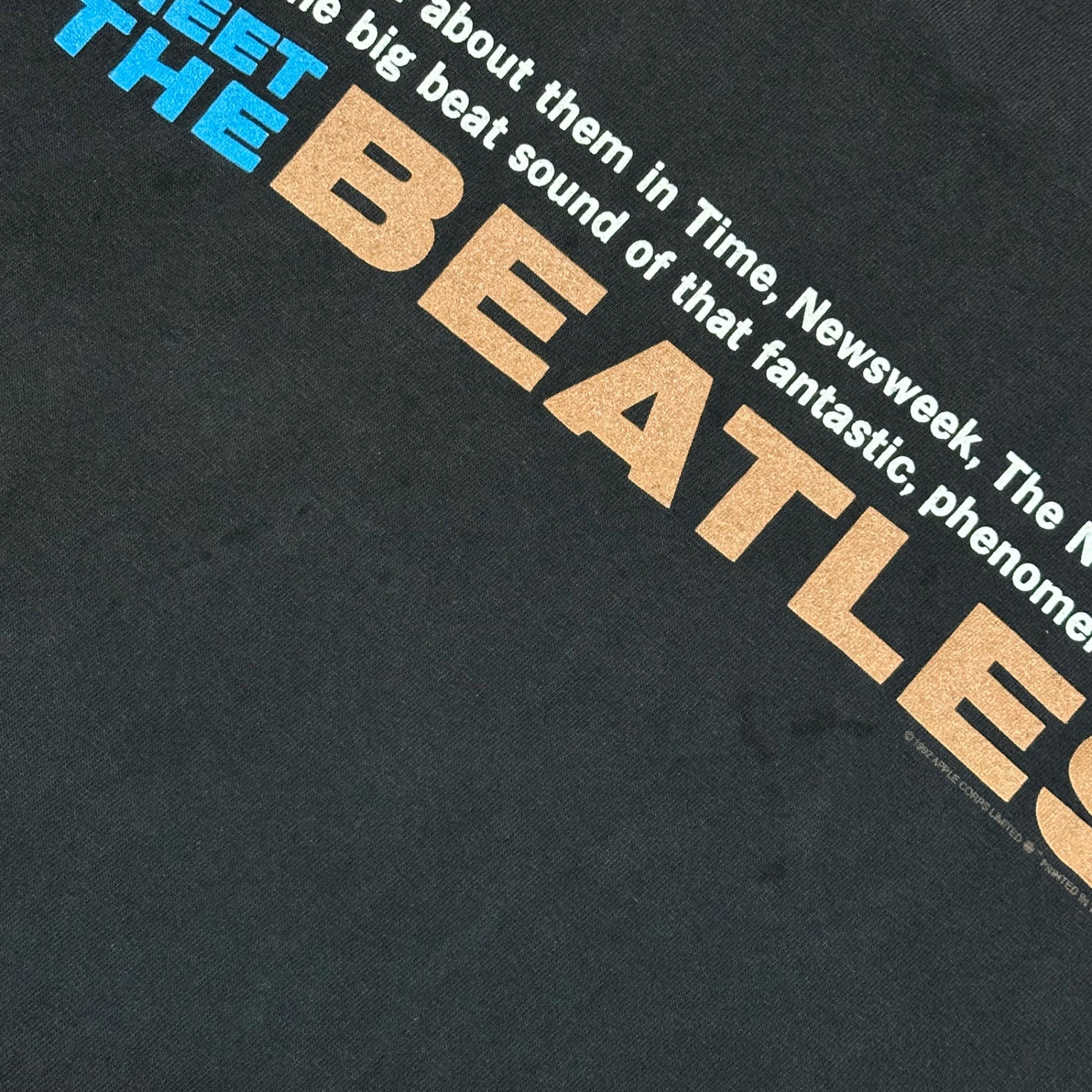 VINTAGE(ヴィンテージ) 1992's "MEET THE BEATLES" TEE ヴィンテージ ビートルズ Tシャツ 表記無(XL程度) ブラック 90's 90年代 バンド